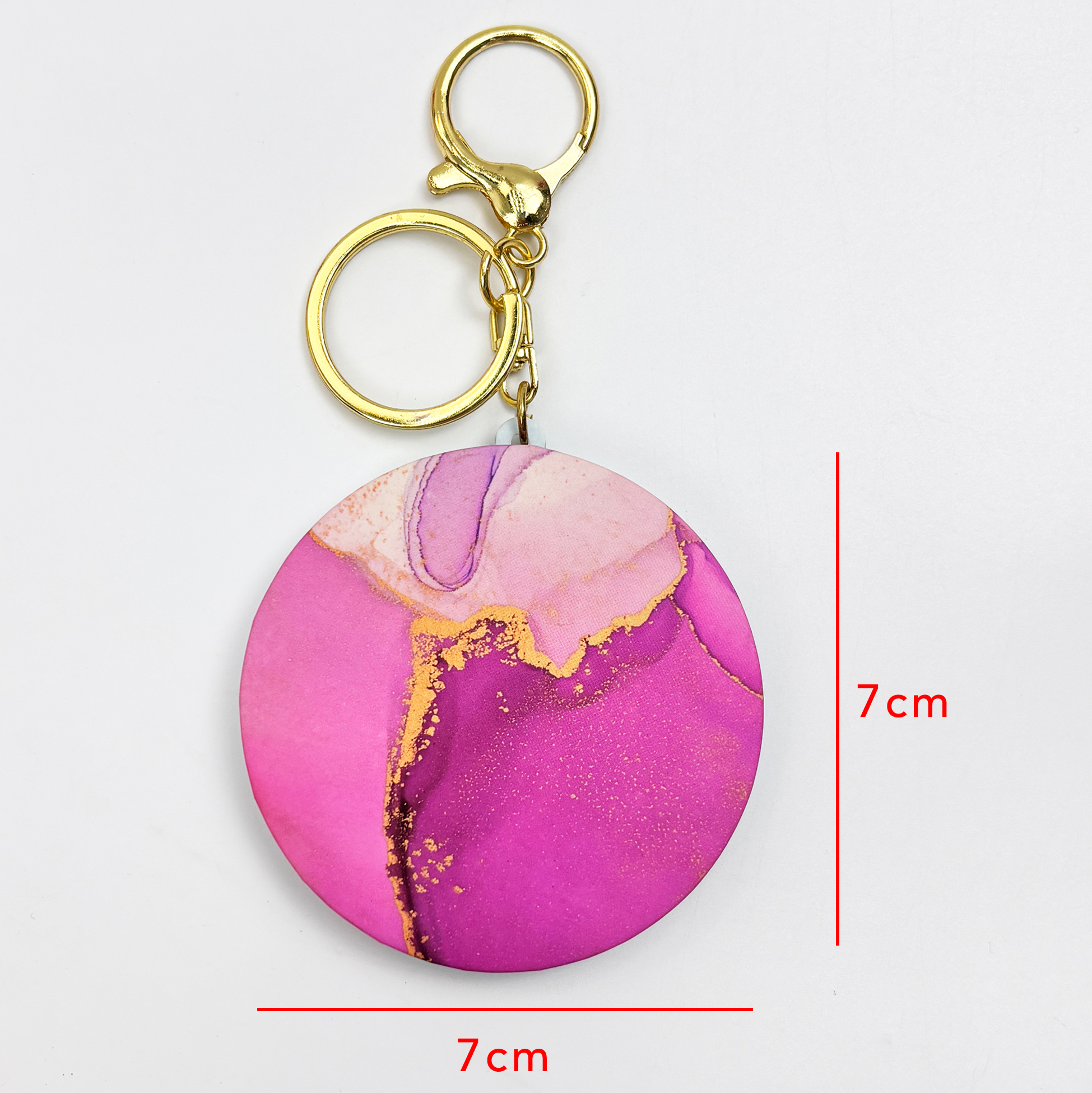 Pink & Purple Marble Print Compact Mirror