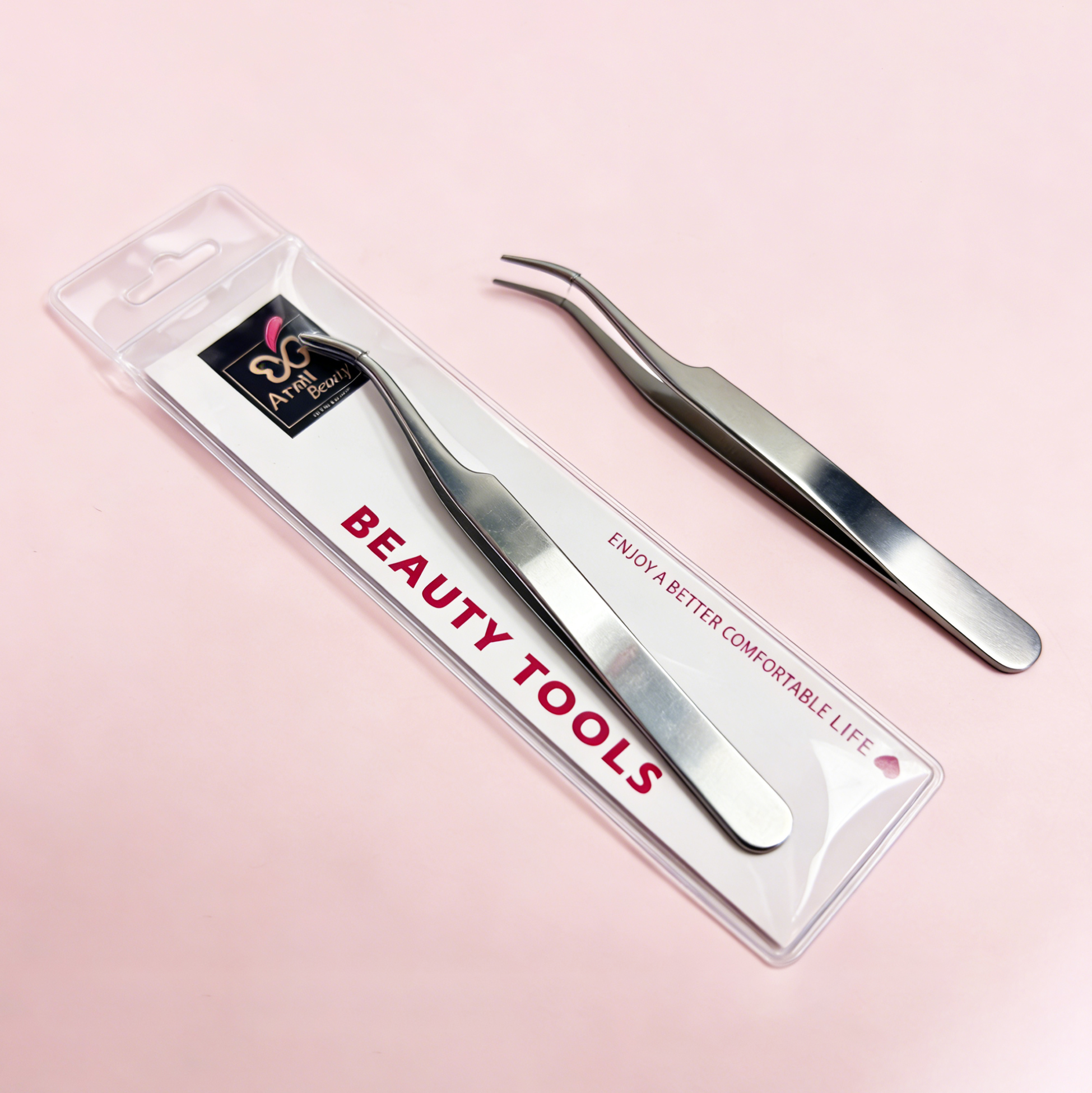 Curved Tip Eyelash Tweezer Stainless Steel Lash Tweezer