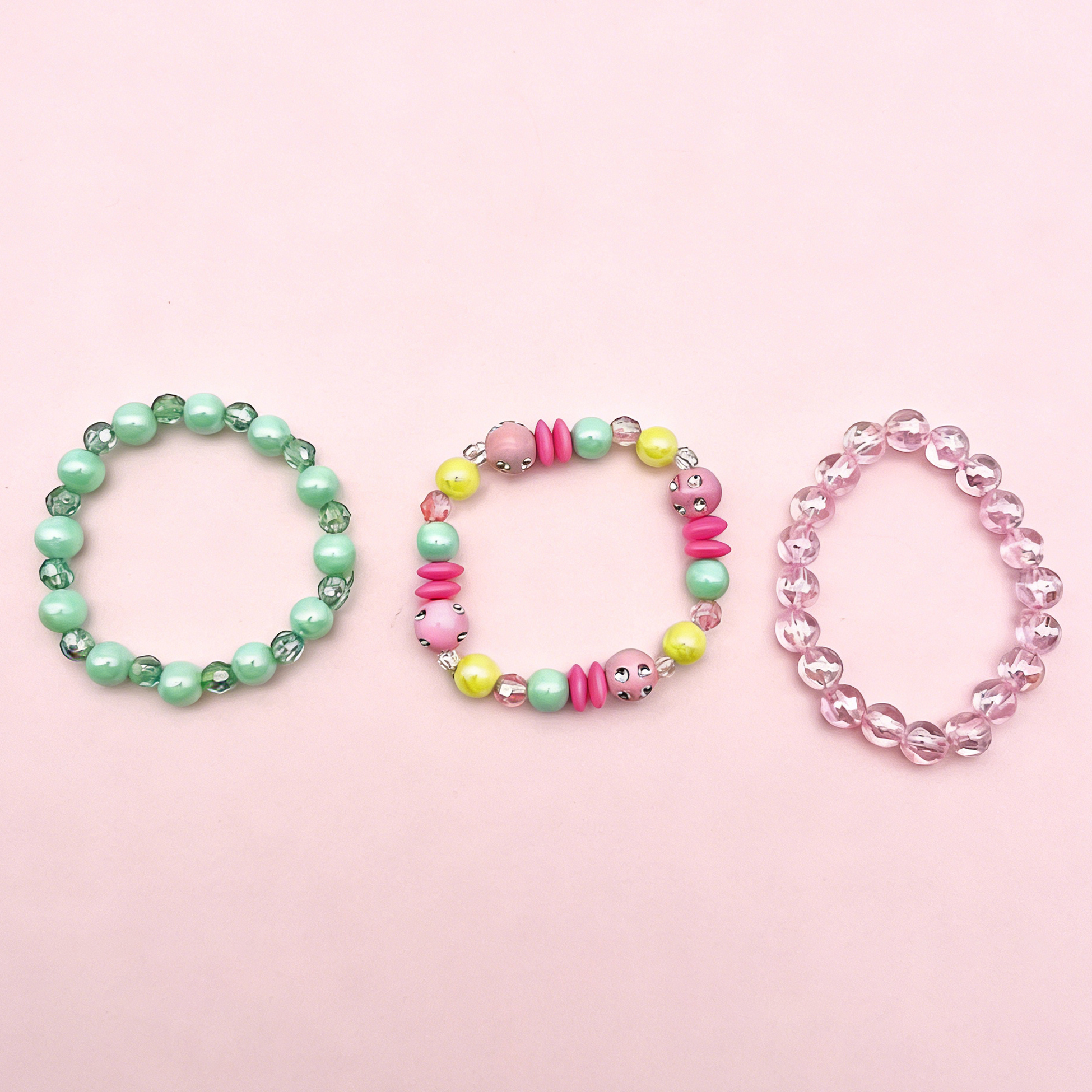 3Pcs Colorful Beaded Bracelets for Girls