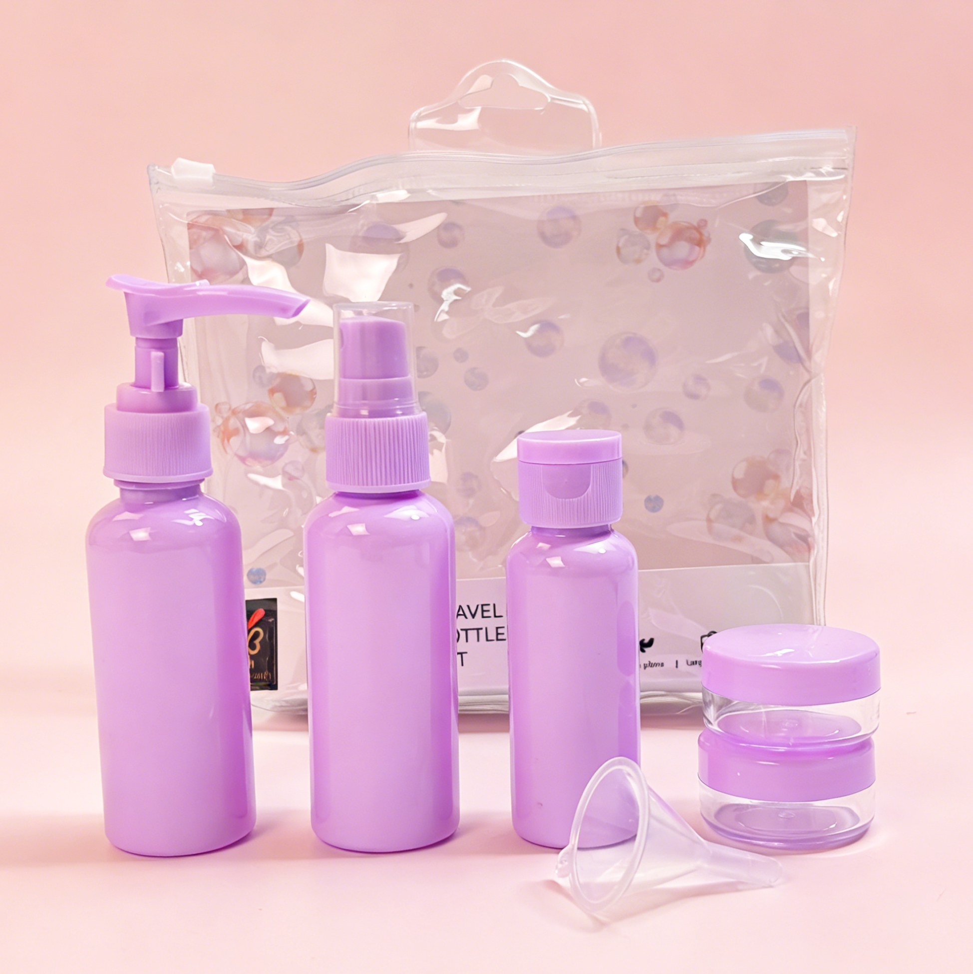 6 PCS Purple Travel Bottles Set