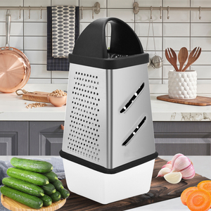 Wholesale Stainless Steel Fruits Grater Slicer 4 Sides Multi-purpose Vegetable Grater Slicer With Container