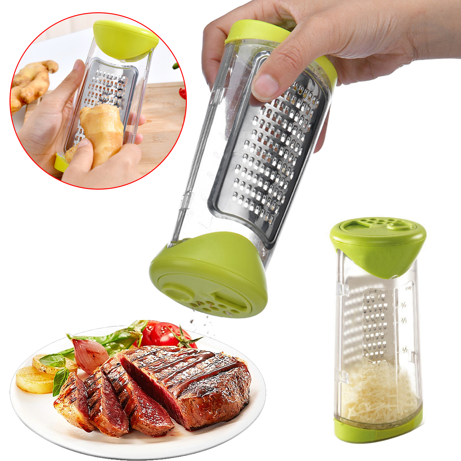 Wholesale Multi Purpose Grater ABS Stainless Steel Cheese Grater & Lemon Zester Grater Slicer with Protect Cover