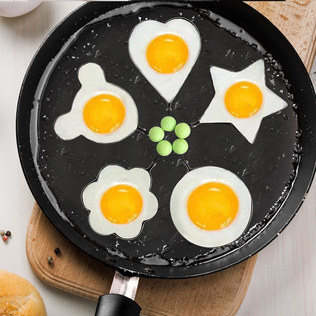 5 Pcs Stainless Steel Fried Egg Pancake Shaper Mold, Omelette Mold, Frying Egg Cooking Tools