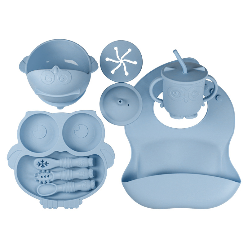 6-pcs Durable Silicone Infant Tableware Kit
