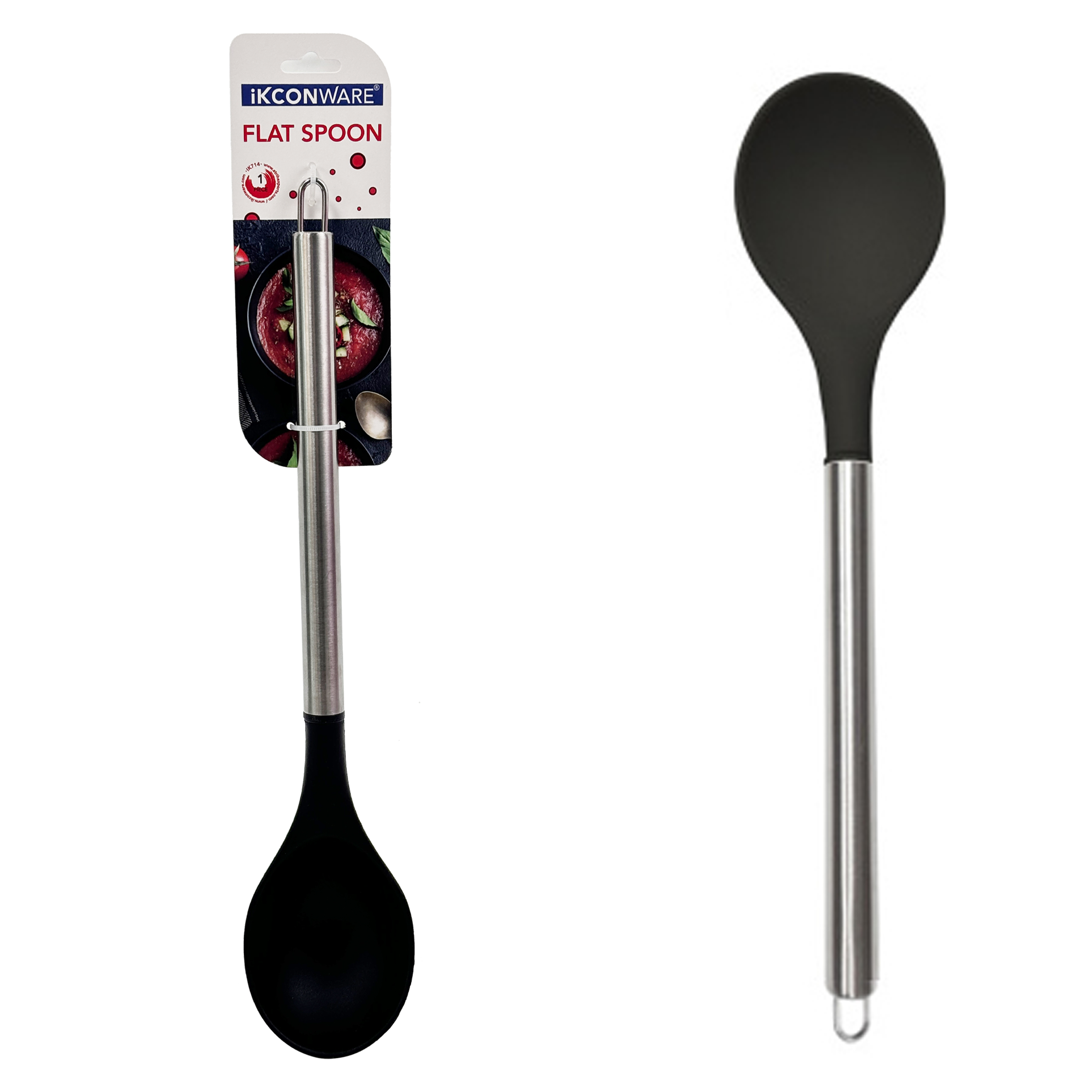 Stainless Steel Handle Silicone Flat Spoon