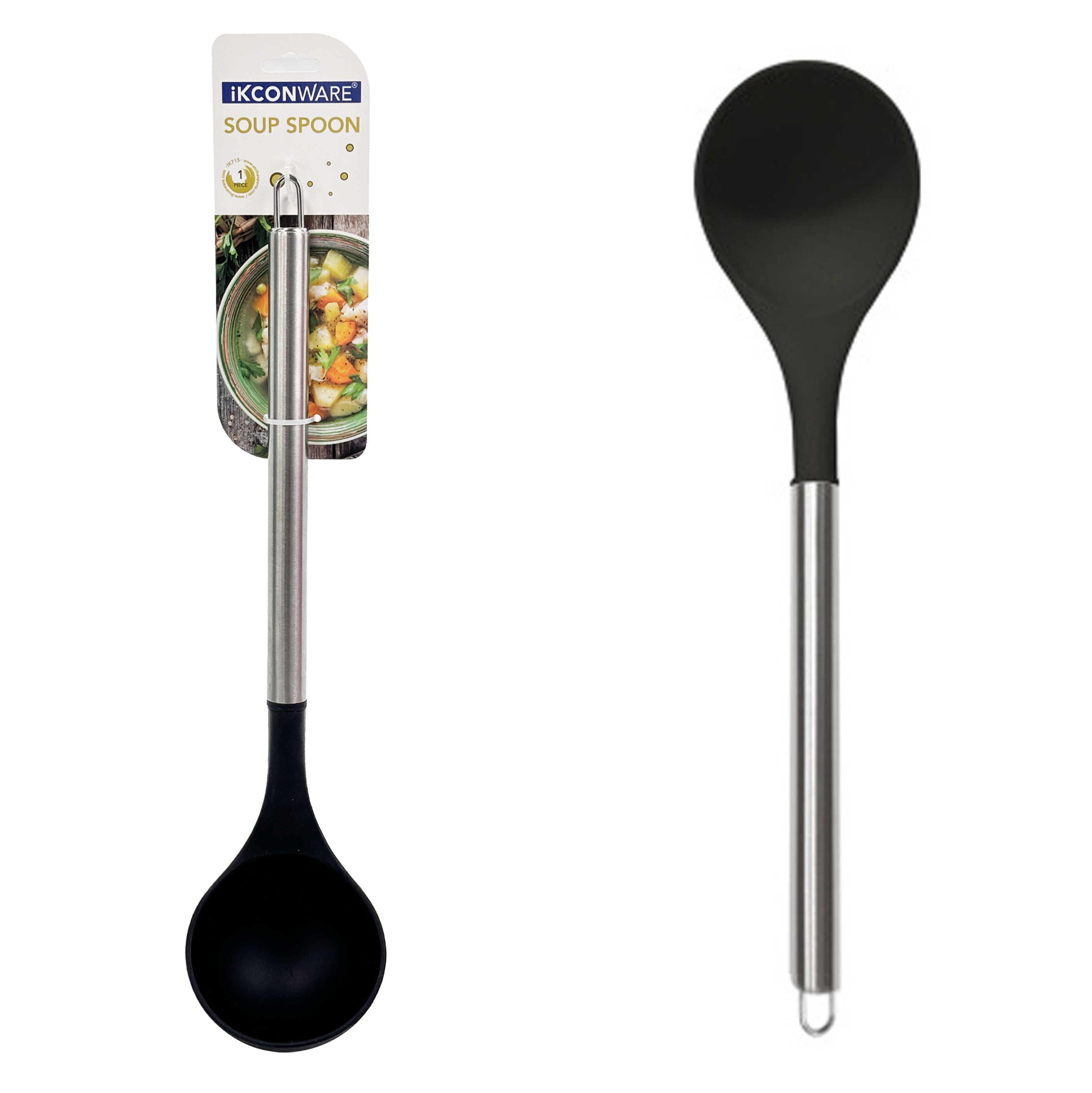 Stainless Steel Handle Silicone Soup Spoon