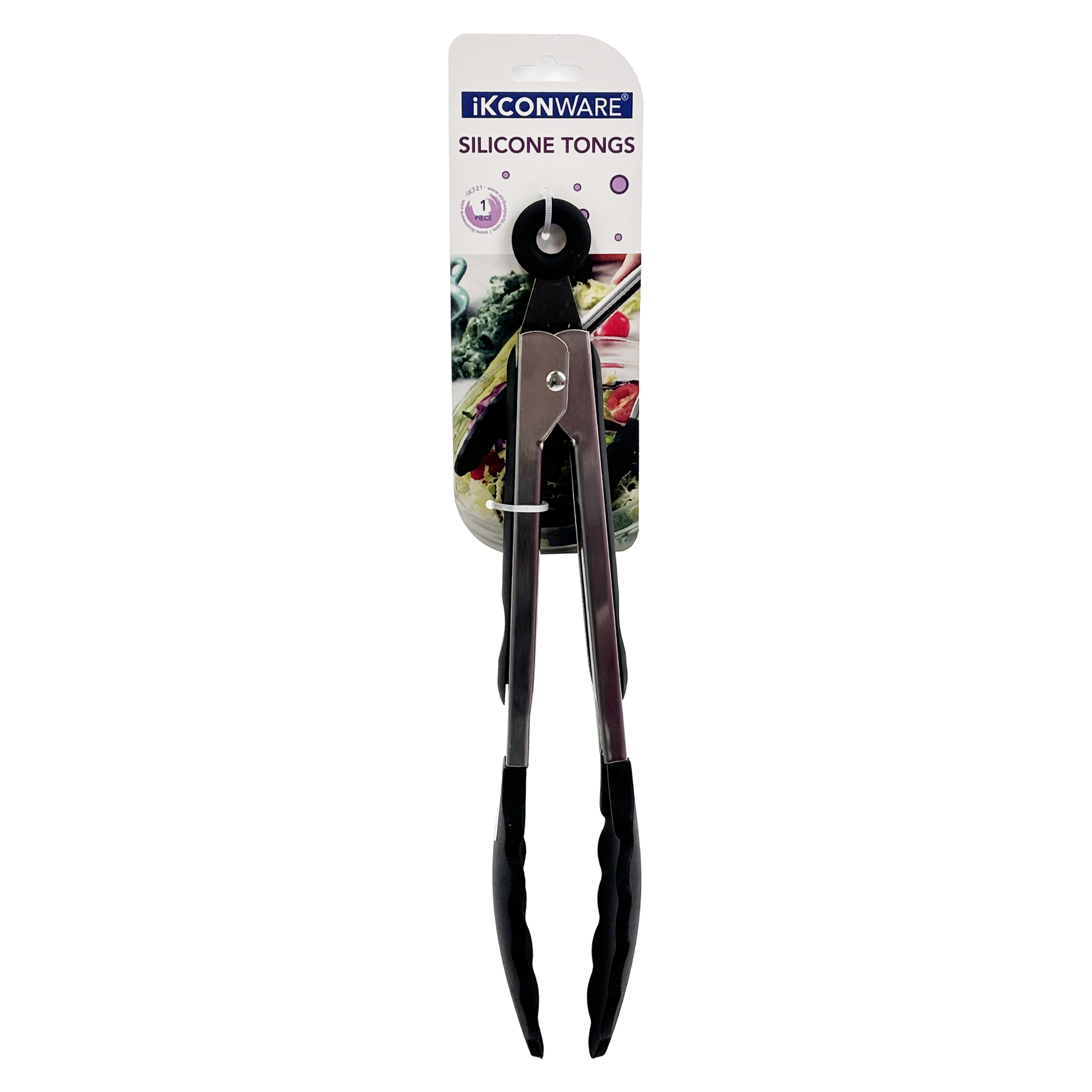 Stainless Steel Handle Silicone Frying Tongs