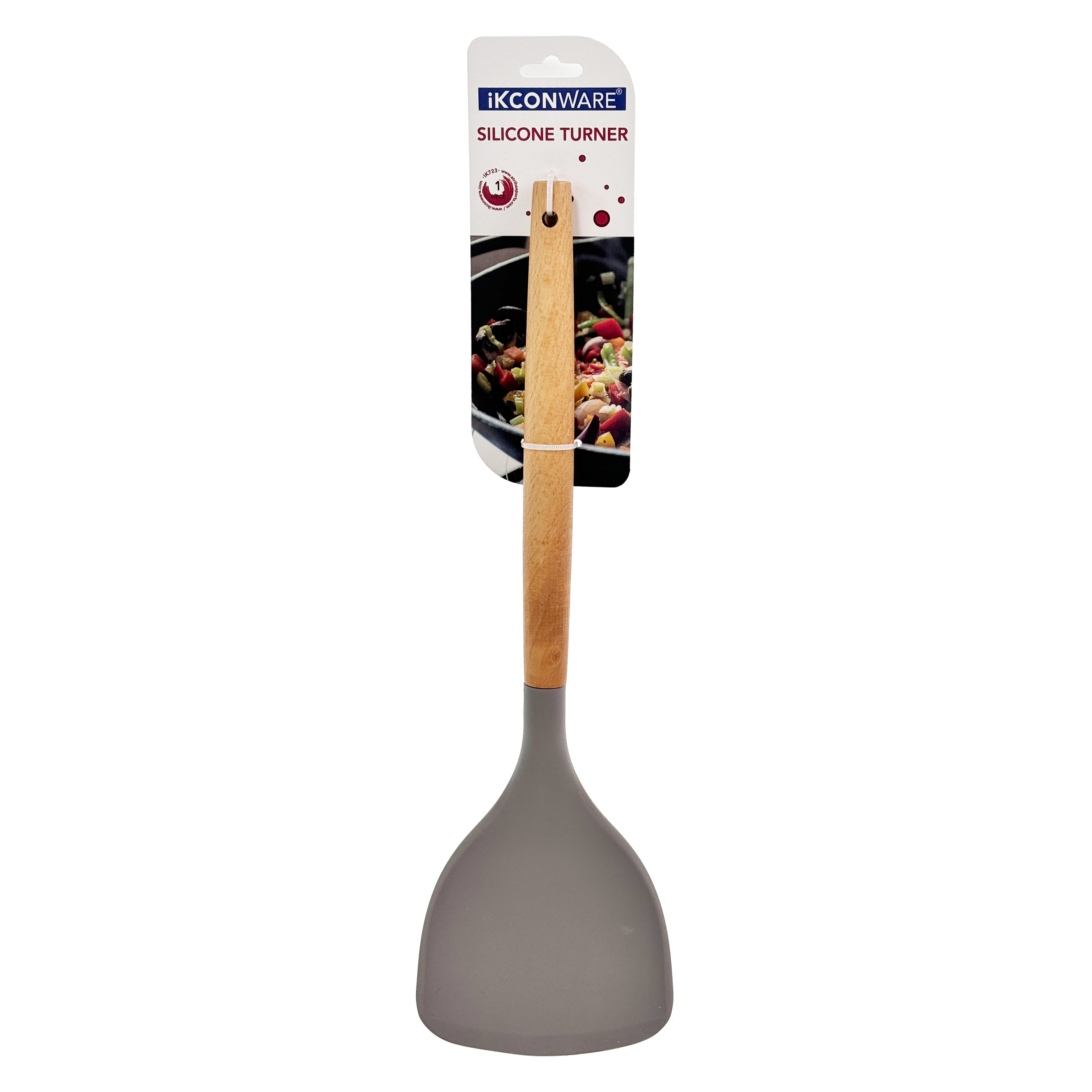Wooden Handle Silicone Serving Turner 