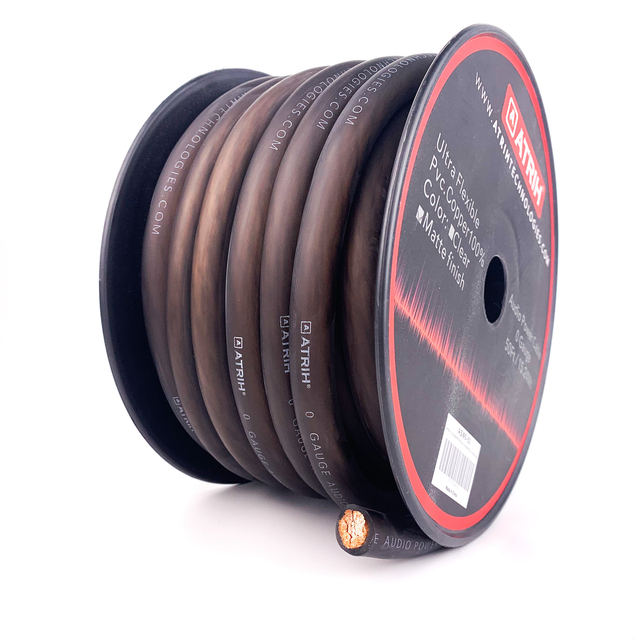 0 Gauge 50ft OFC 100% Copper Car Audio Power Cable Wire