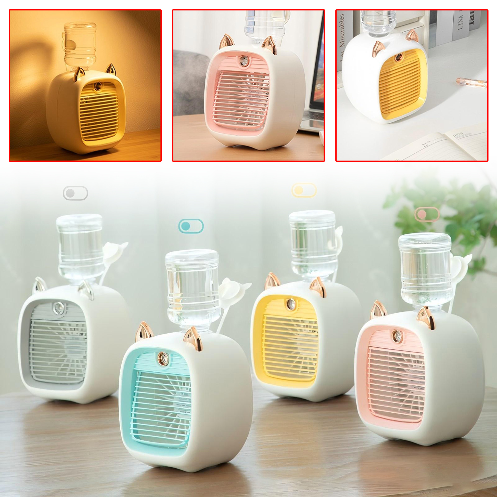 Cute Cat Inspired Mini Evaporative Air Cooler 
