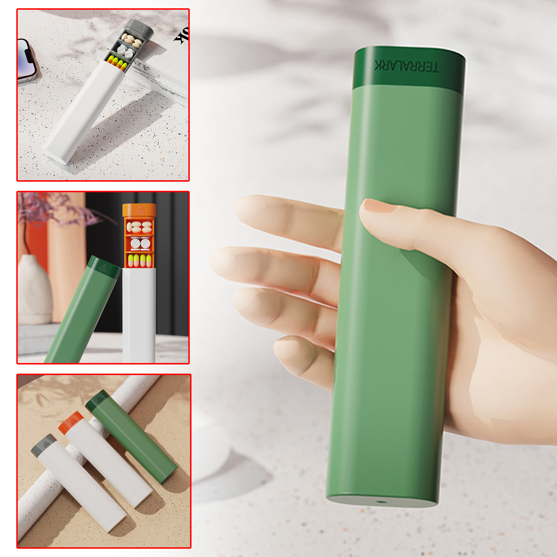 Portable Multi Compartment Pill Organizer 