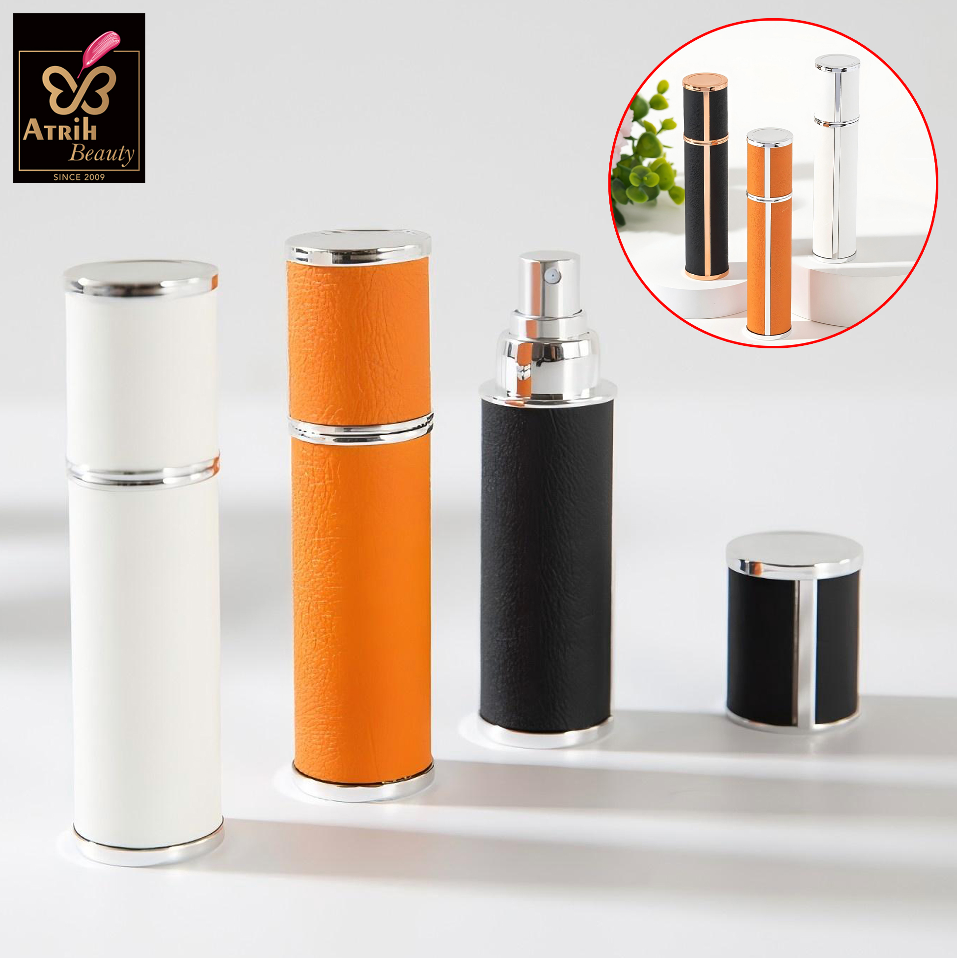 5ml Orange Leather Look Perfume Atomizer