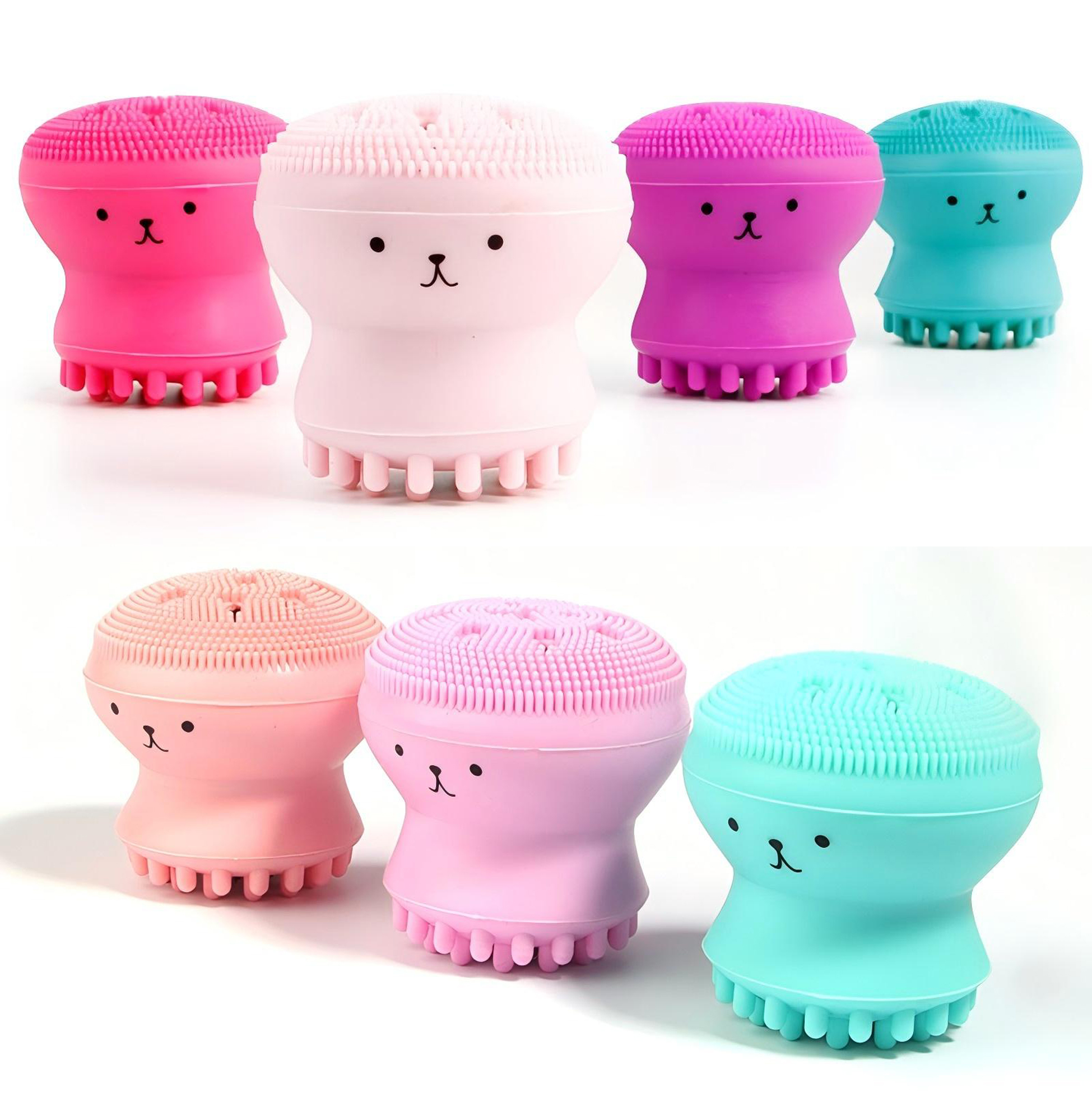 Adorable Pink Octopus Shaped Face Scrubber