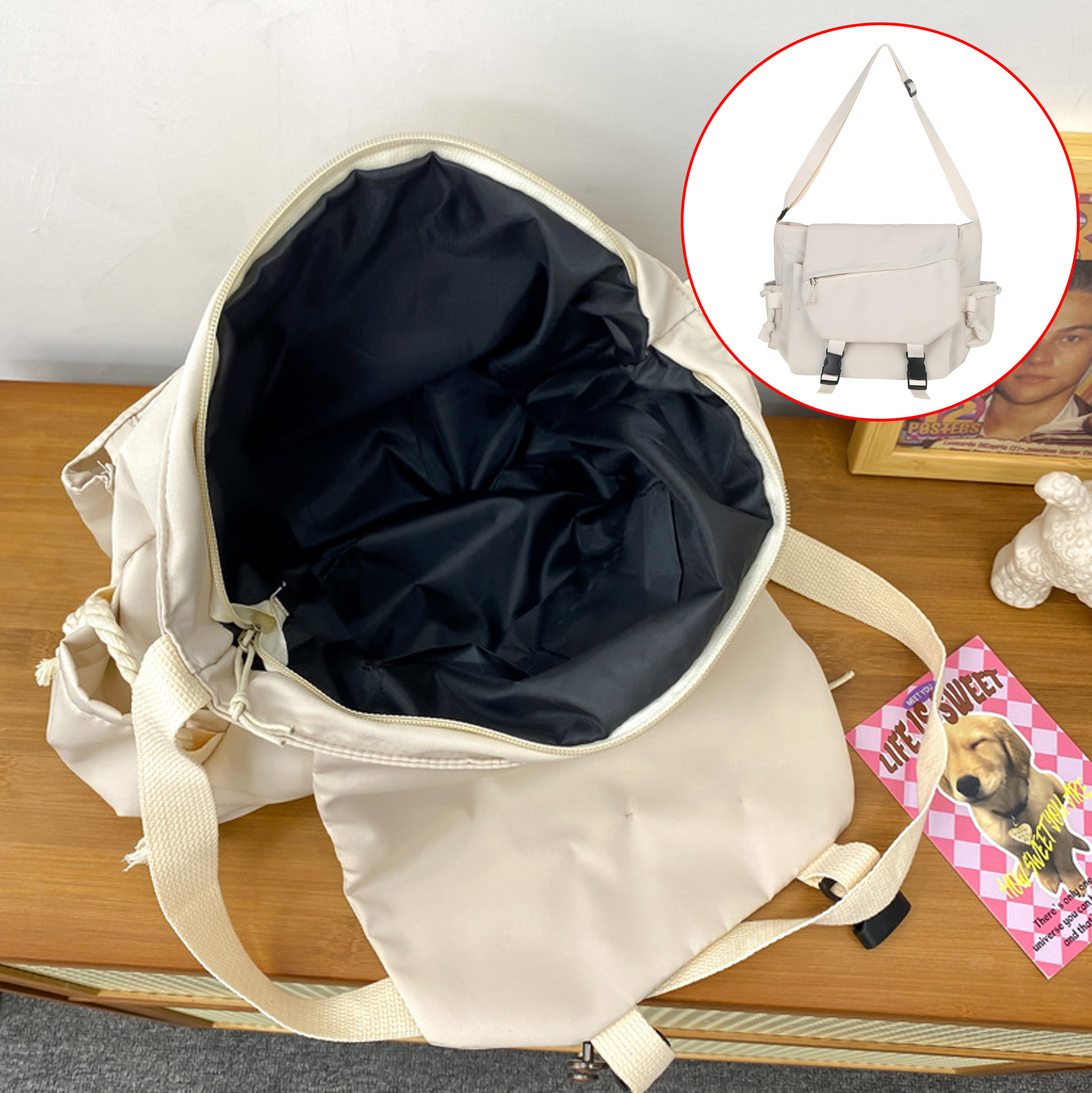 Light Blue Crossbody Messenger Bag