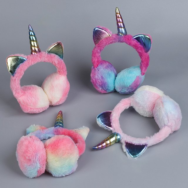 Unicorn Earmuffs with Fluffy Fur