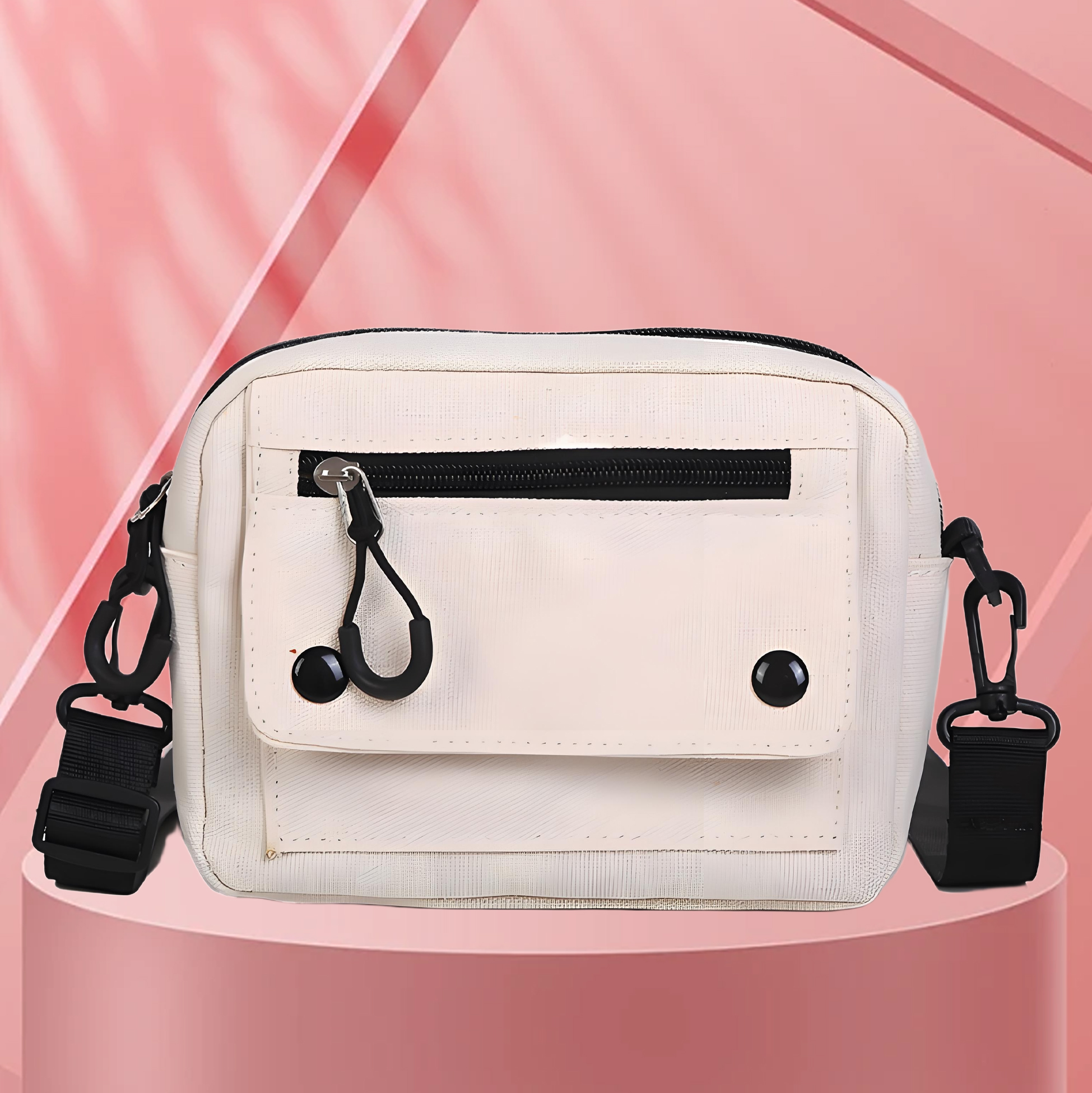 Yellow Canvas Crossbody Bag with Front Pocket