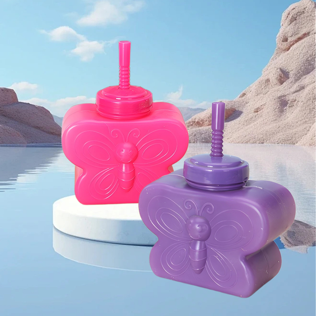  Butterfly Shaped Plastic Water Bottle with Straw