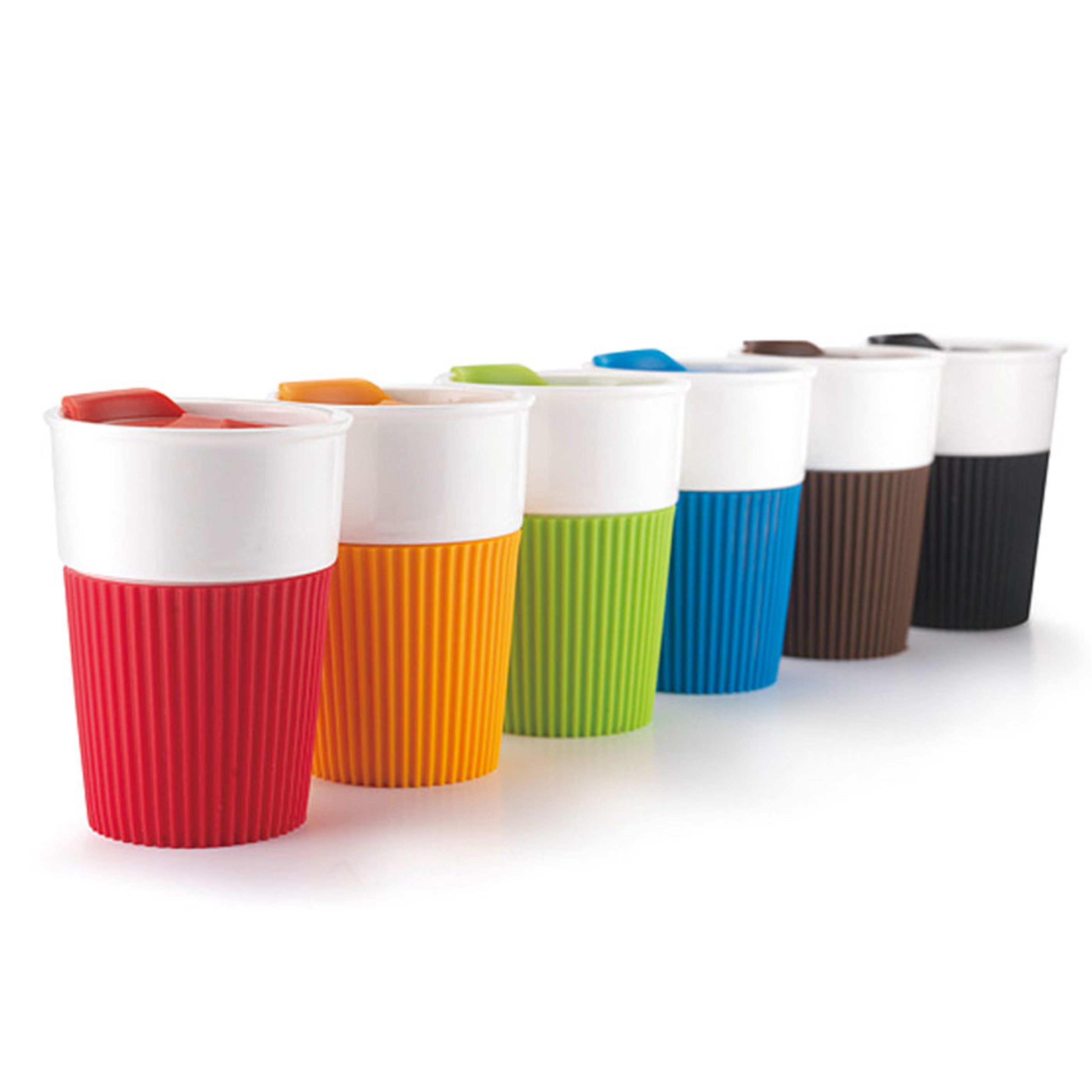 Insulated Travel Coffee Cup with Slider Lid Silicone Sleeve