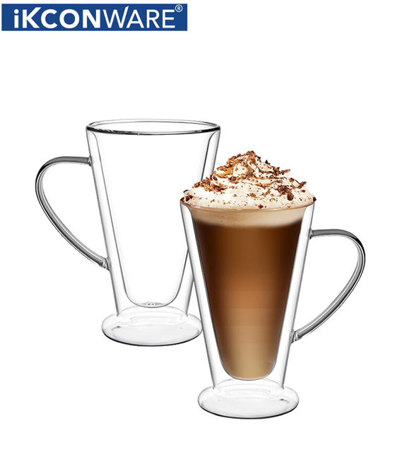 Clear Double Wall Glass with Handle