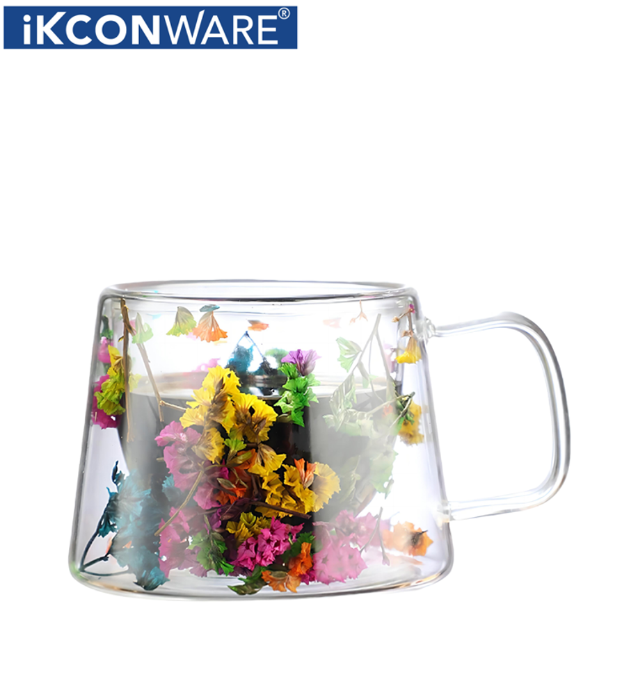 150ml Flower Double Wall Coffee Mugs