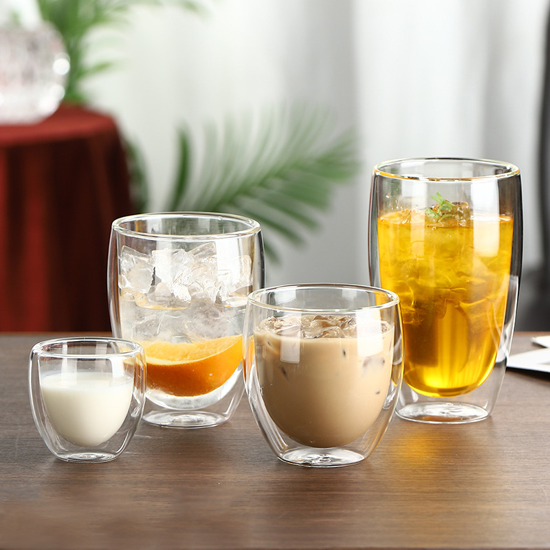 Double Walled Insulated Clear Glass Tumbler