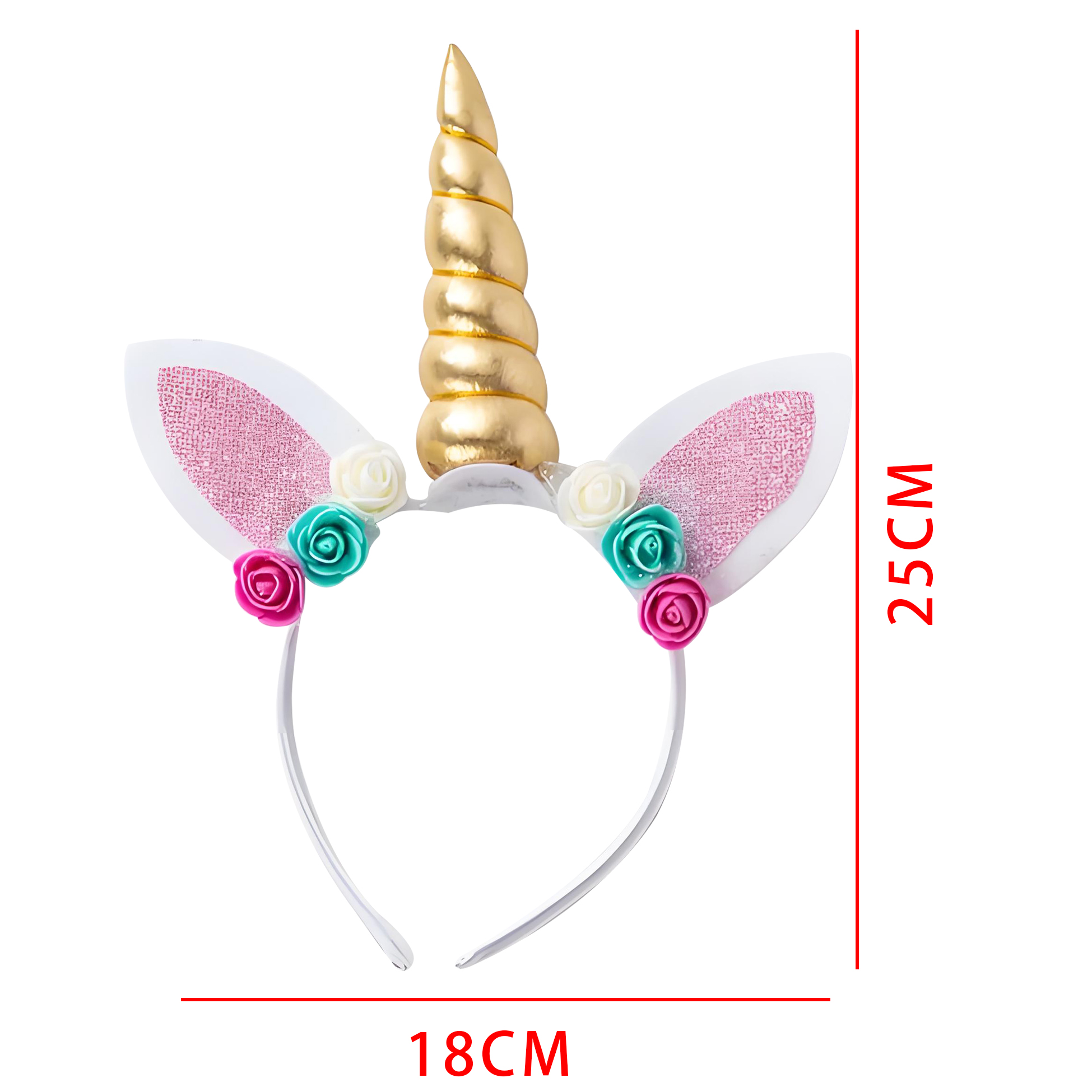 Unicorn Headband with Floral Decorations