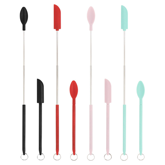 2pcs Colorful Silicone And Stainless Steel Spatula Set
