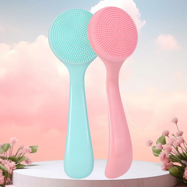 Long Handle Silicone Facial Cleansing Brush
