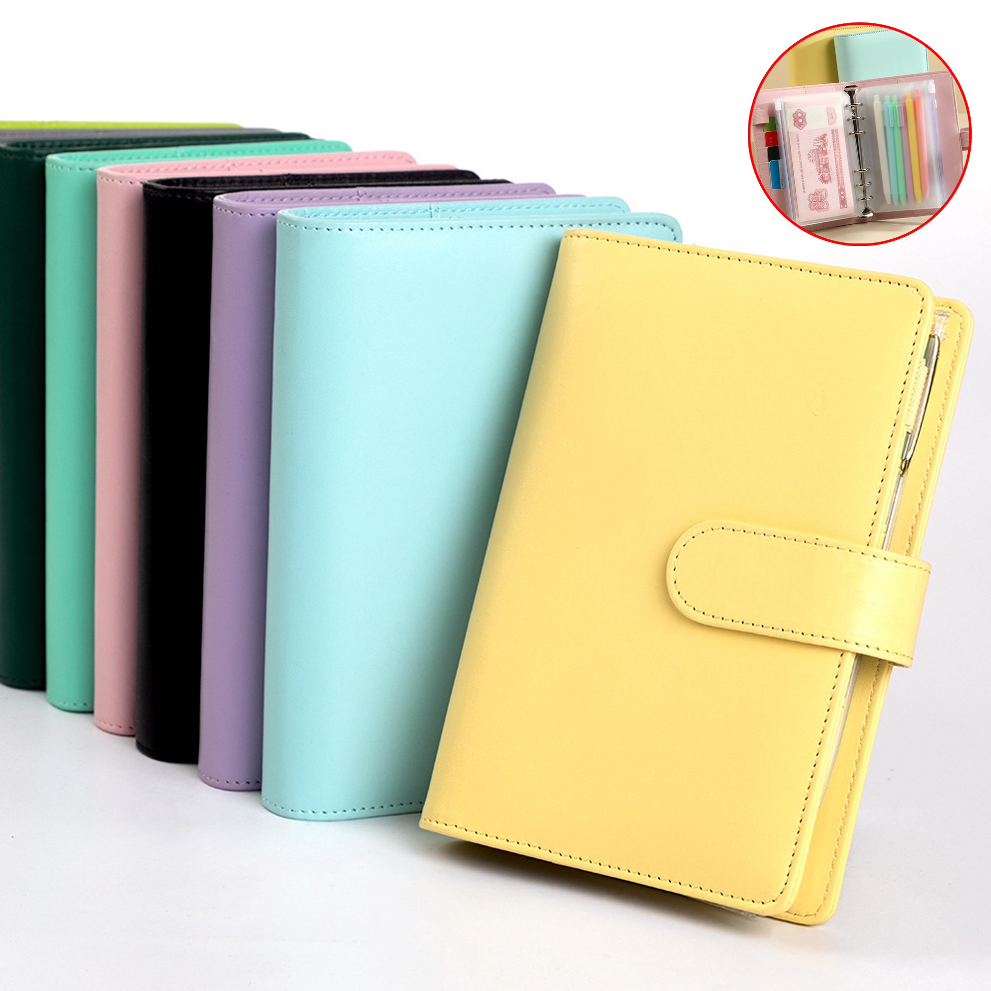 Leather Bound Budget Binder Notebook Set