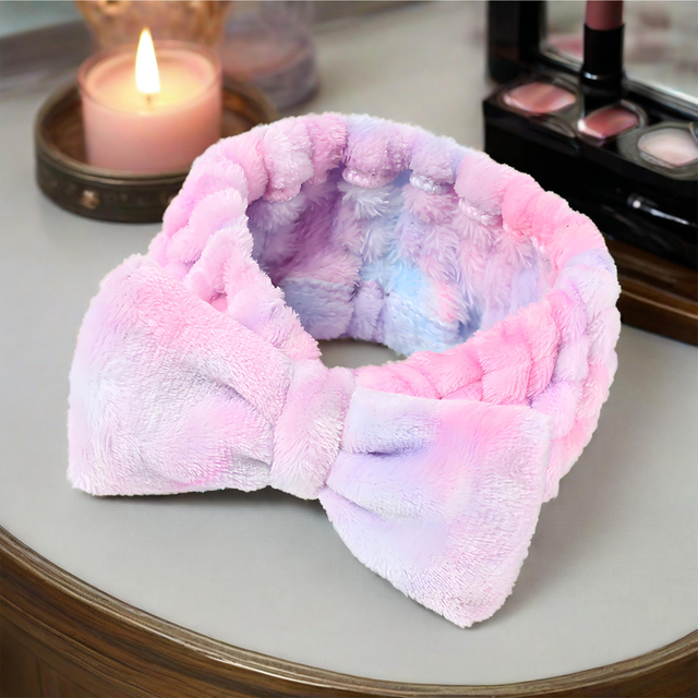 Tie-Dye Plush Bow Hairband