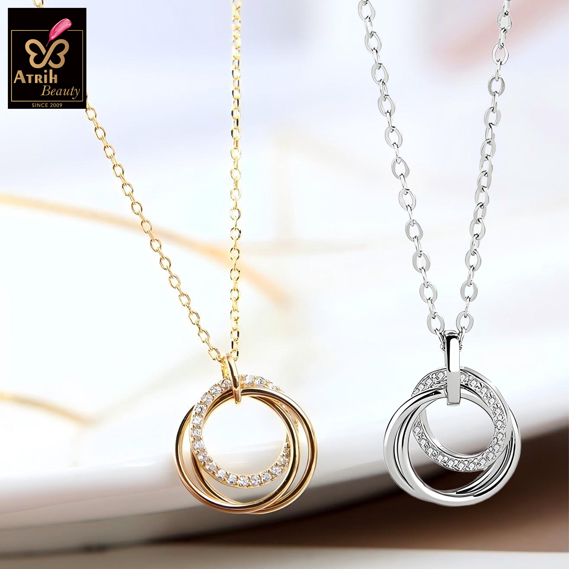 Interlocking Rings Pendant Necklace