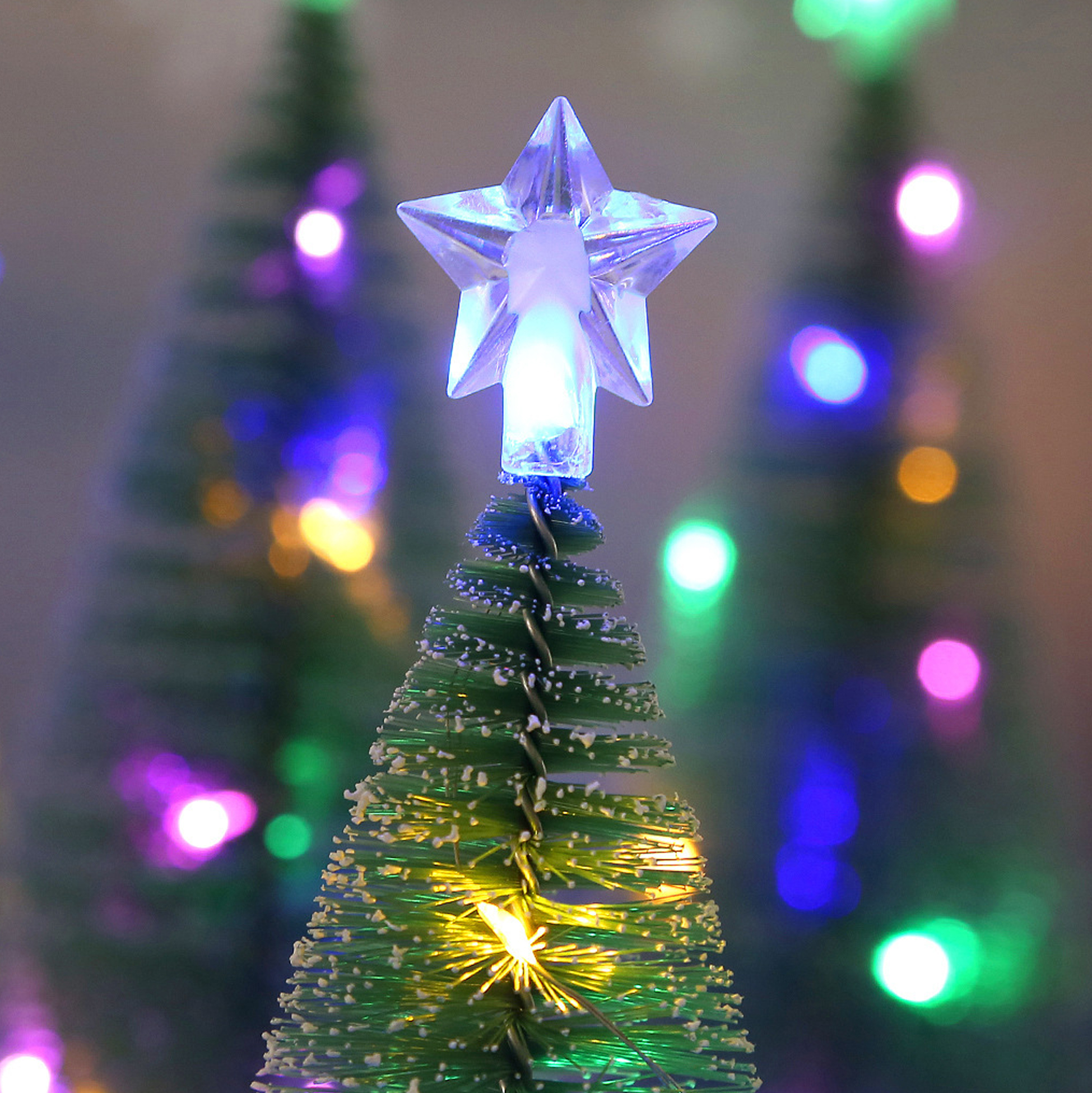 LED Lit Mini Artificial Christmas Trees 