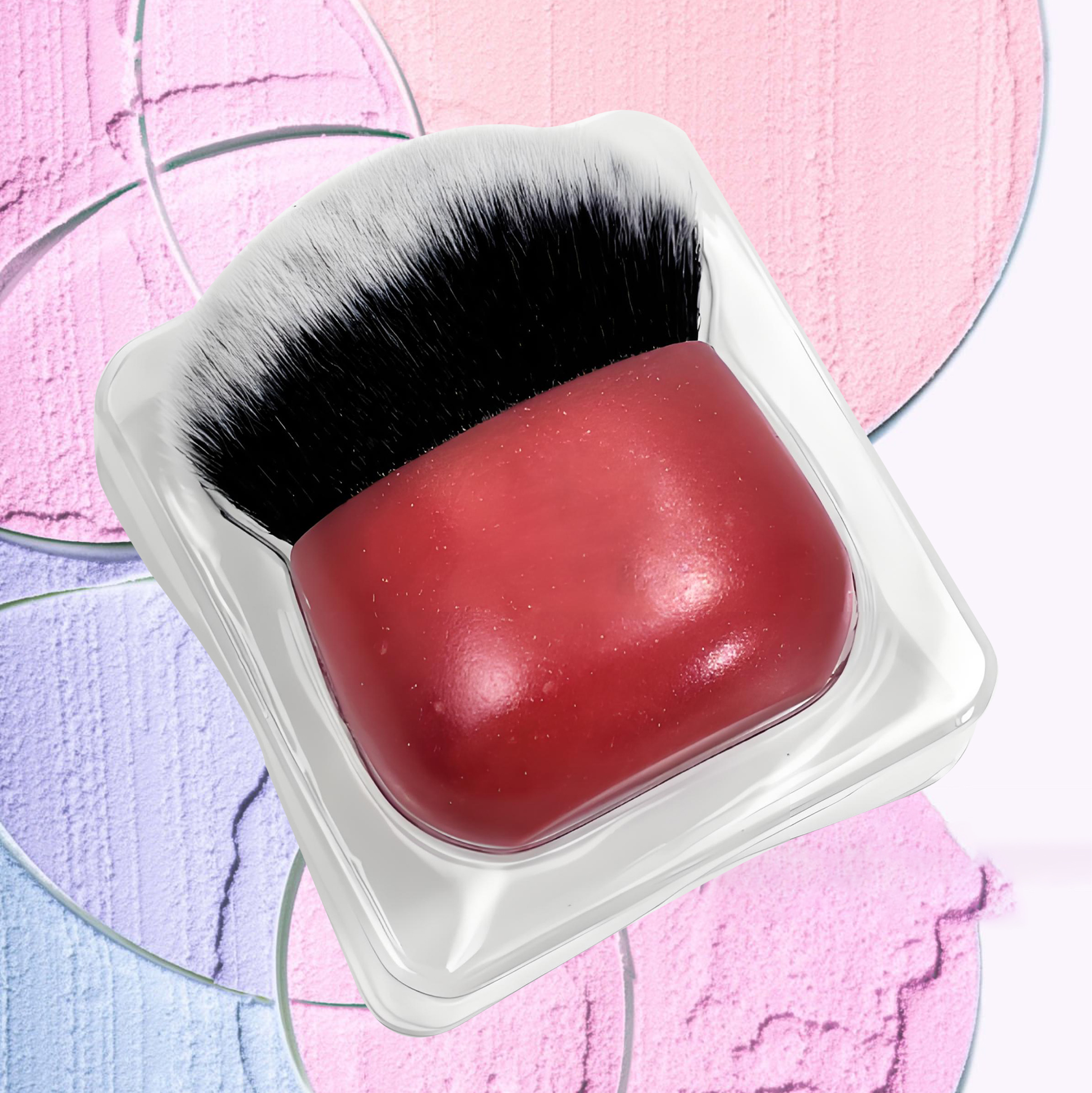 1855Round Makeup Brush with Red Handle