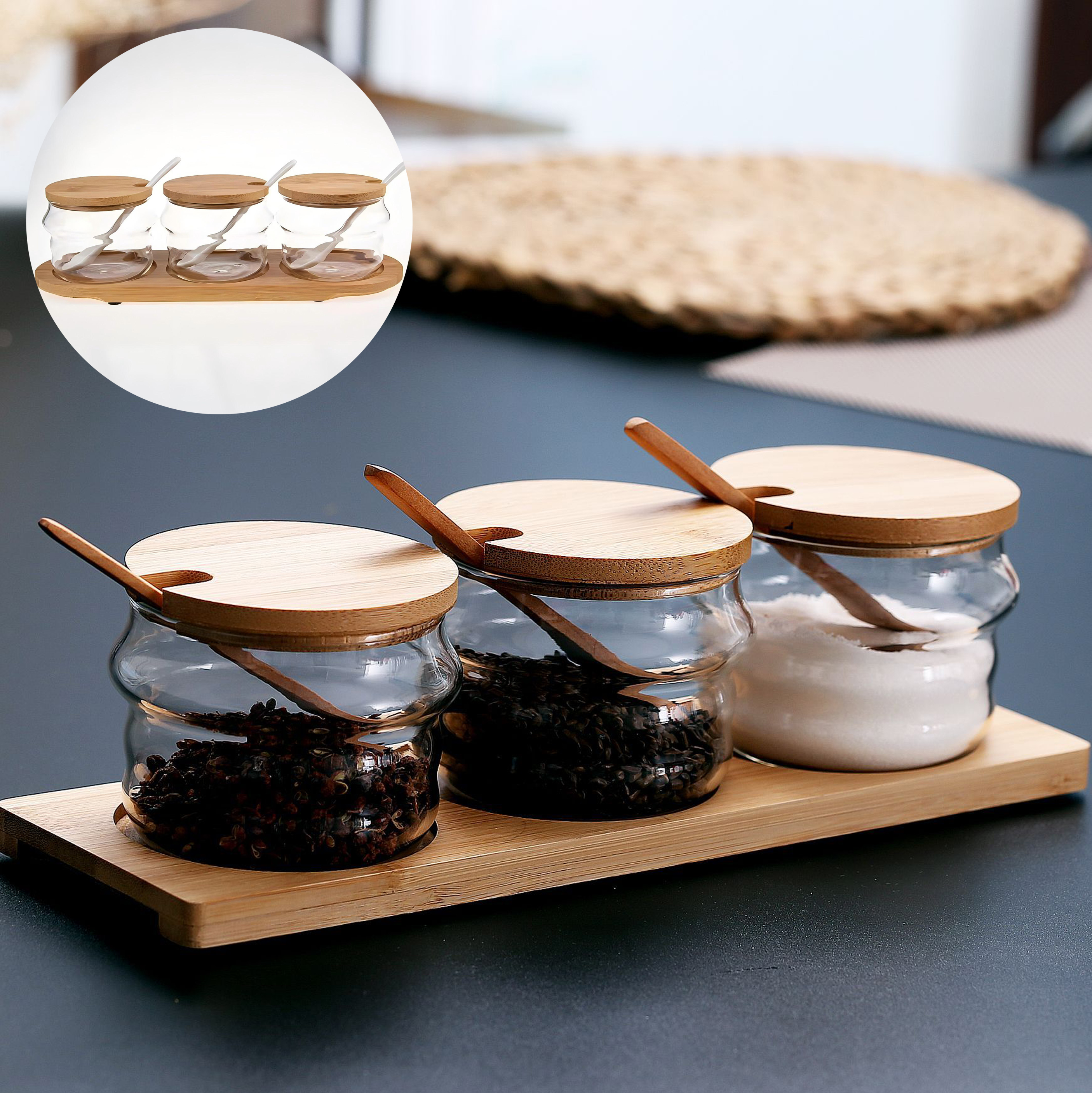 Kitchen 3-Piece Seasoning Containers