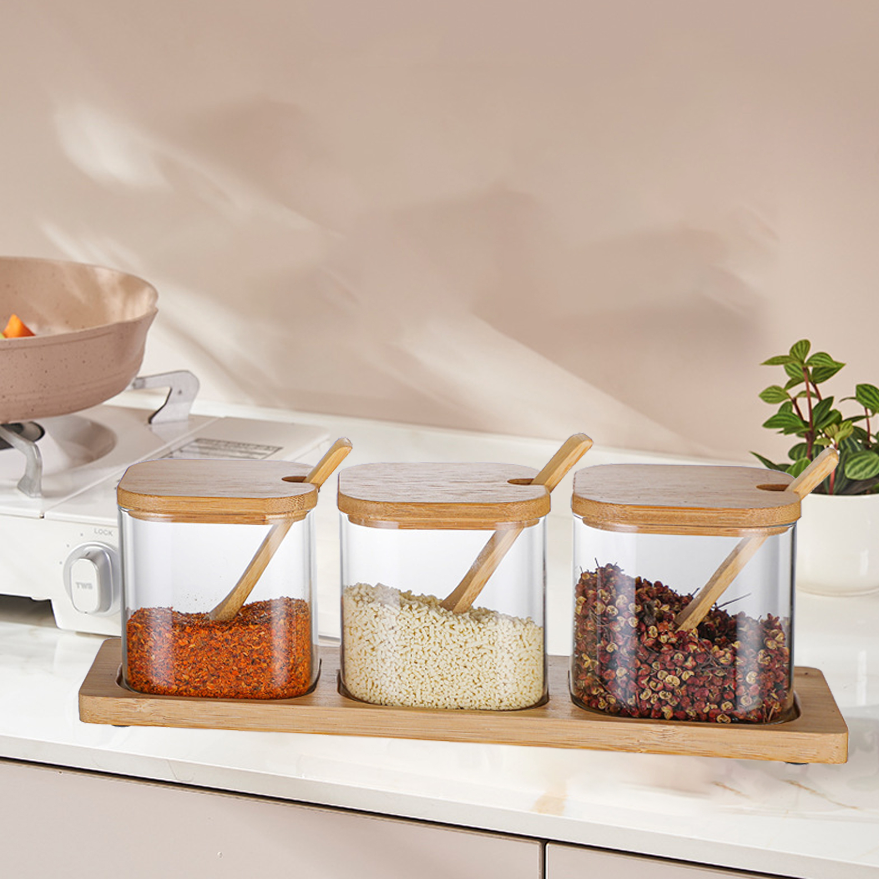 Kitchen 3-Piece Seasoning Containers