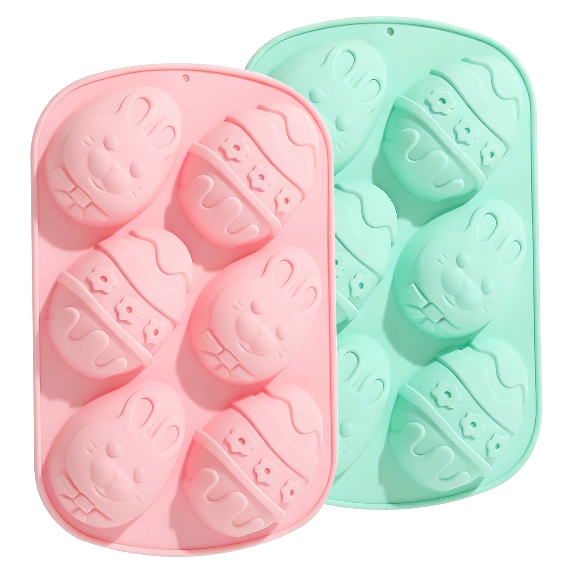 Easter Bunny Egg Silicone Mold, 6 Cavity Non-Stick Baking Mold