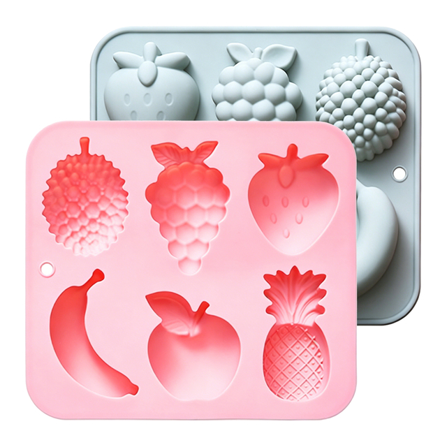 6 Cavity Fruit Shaped Silicone Mold, Non-Stick Baking Mold for Chocolate