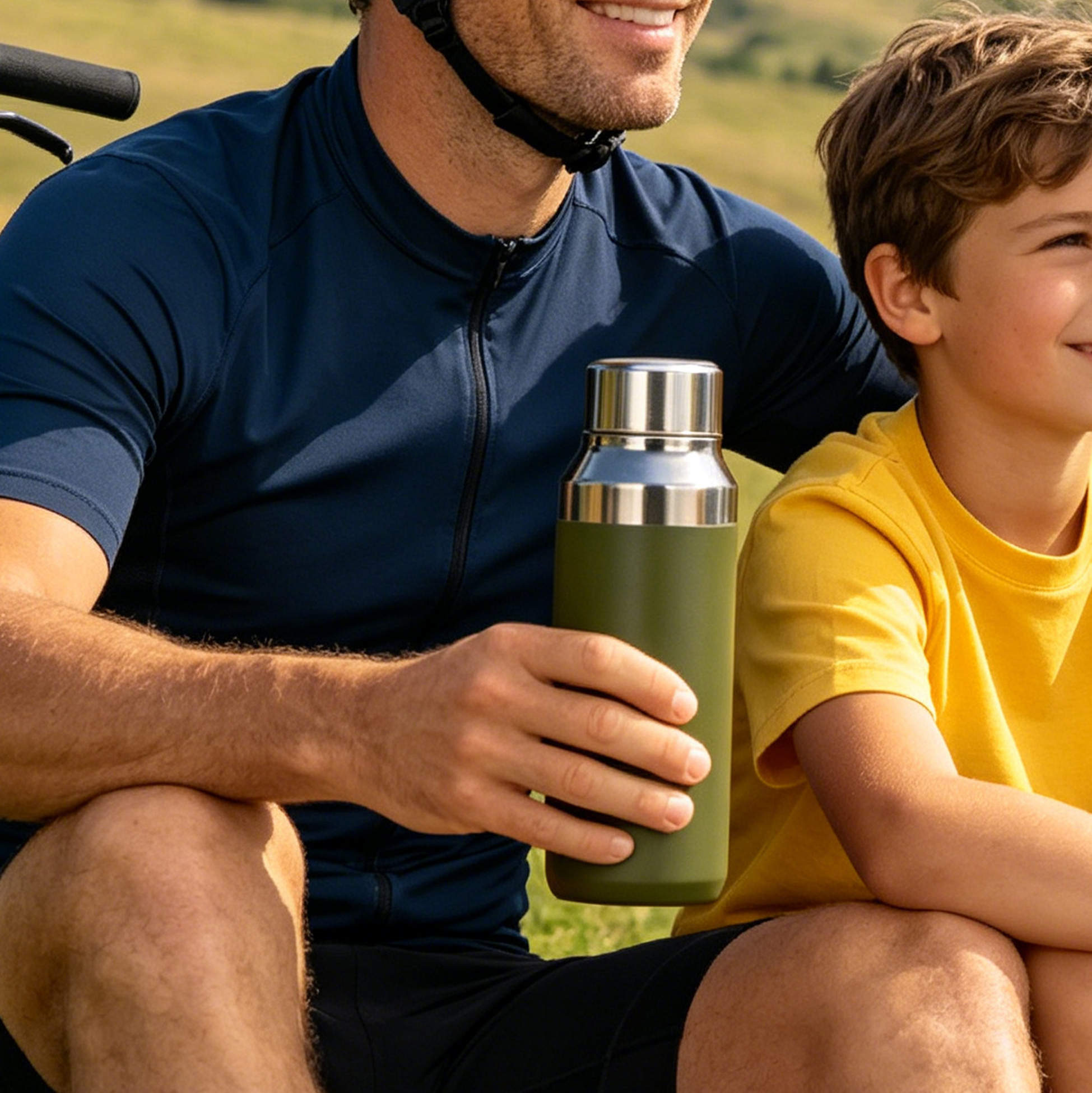 400ML Insulated Stainless Steel Water Bottle with Shiny Cap