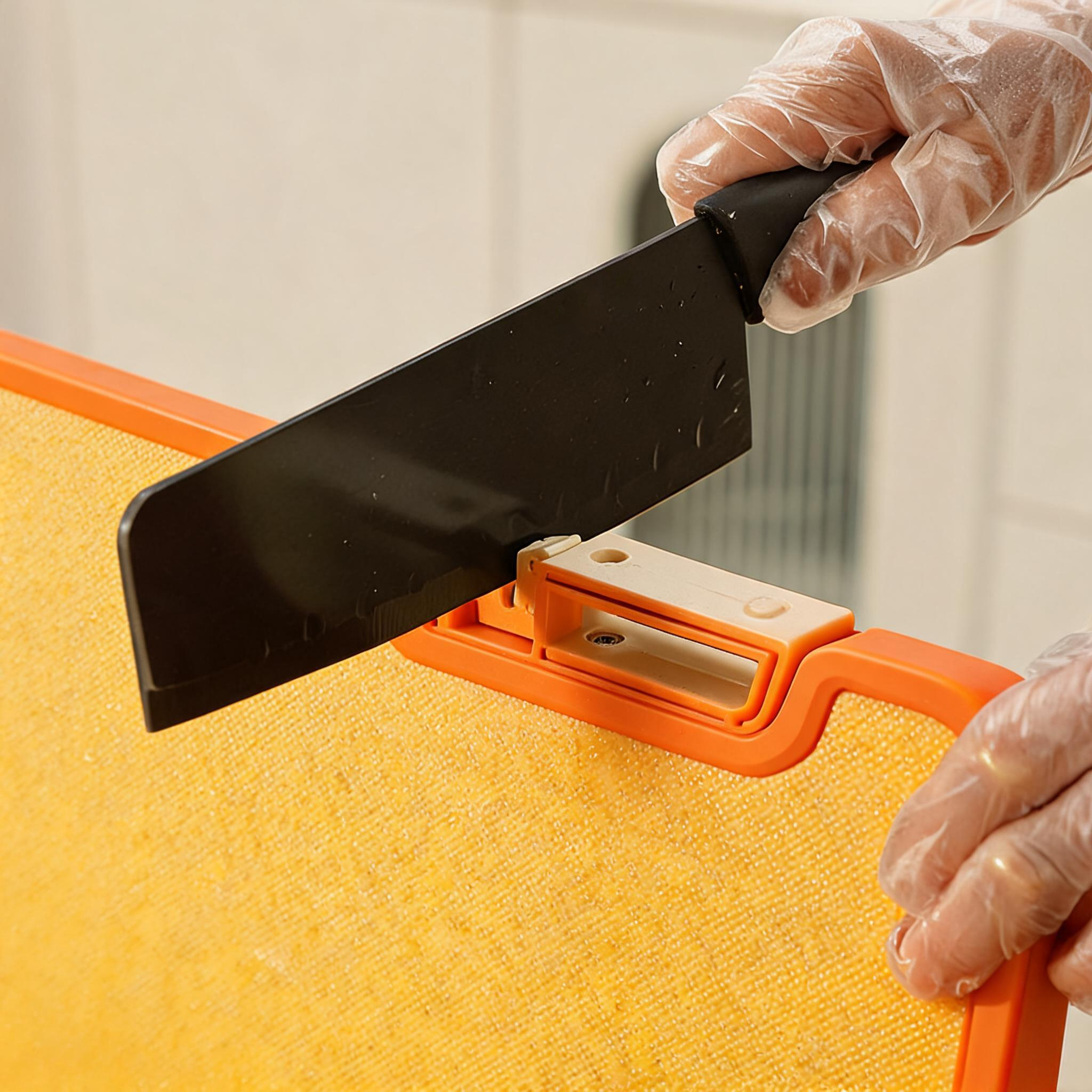 Dual-Sided Cutting Board with Built-in Knife Sharpener & Garlic Grinder