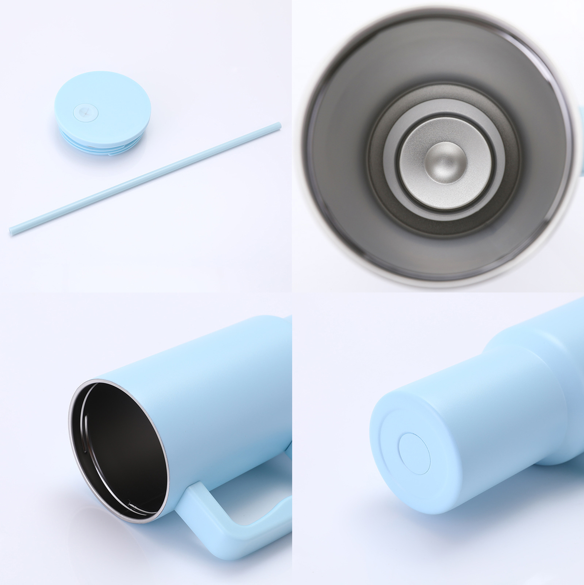 40oz Insulated Stainless Steel Tumbler with Handle & Straw