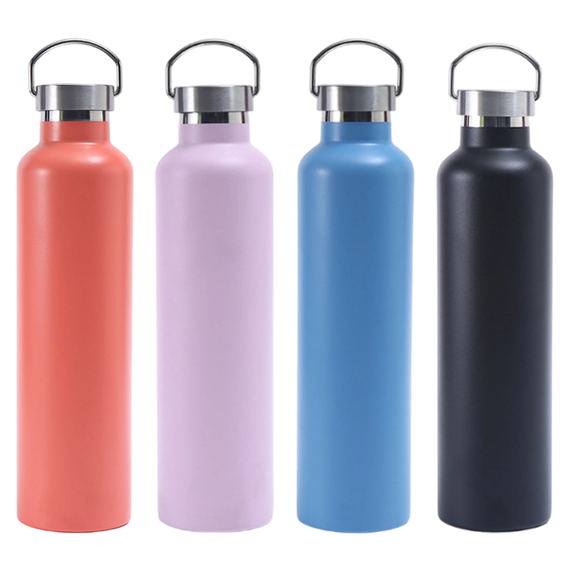 750ML Insulated Stainless Steel Water Bottle with Metal Handle Lid