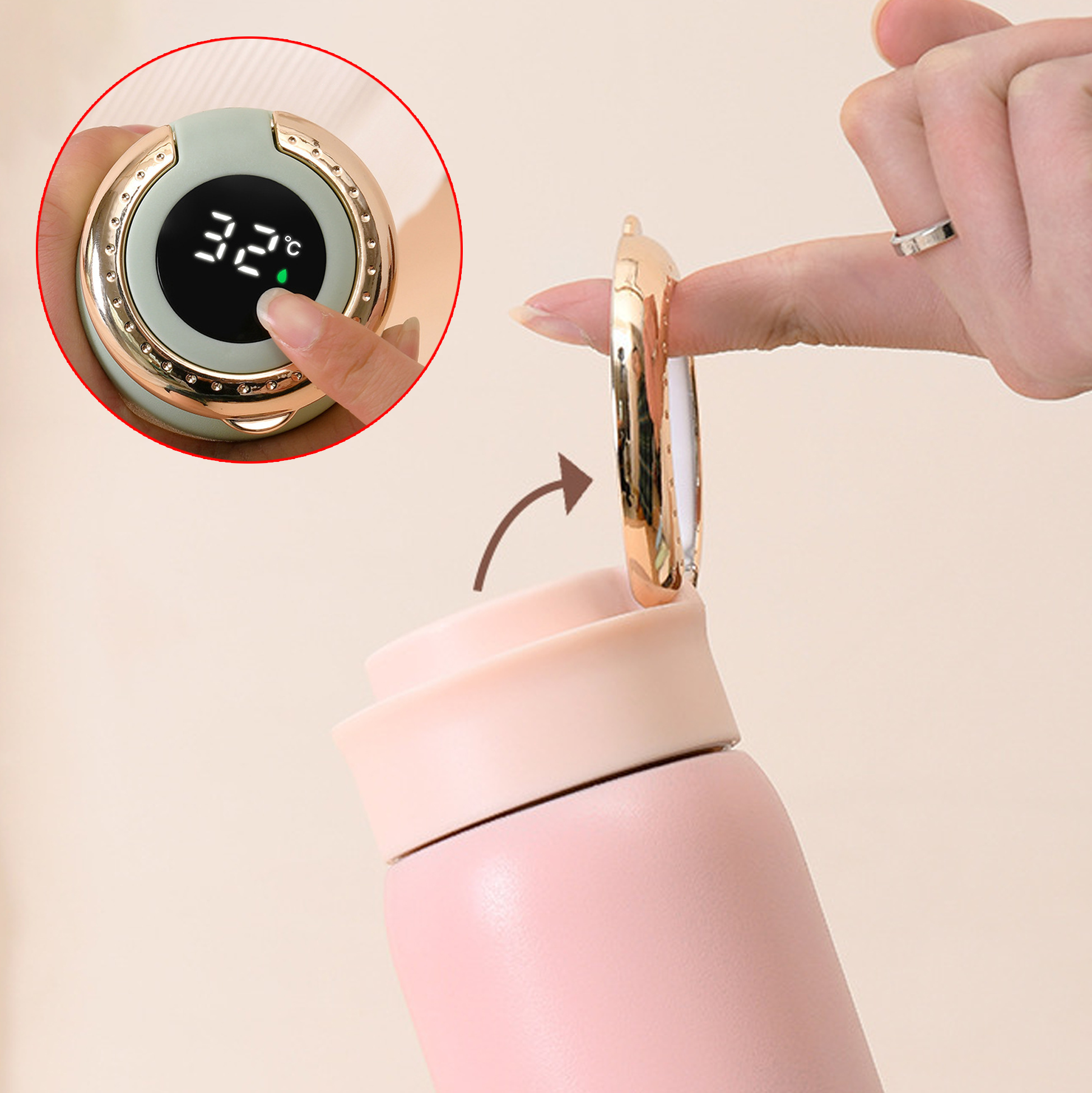 600ml Smart Temp Display Water Bottle