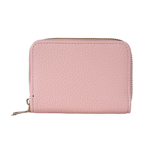 Women's Small Zipper Card Holder Wallet, Compact Faux Leather Accordion Purse