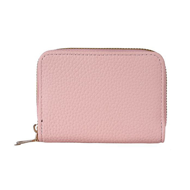 Women's Small Zipper Card Holder Wallet, Compact Faux Leather Accordion Purse