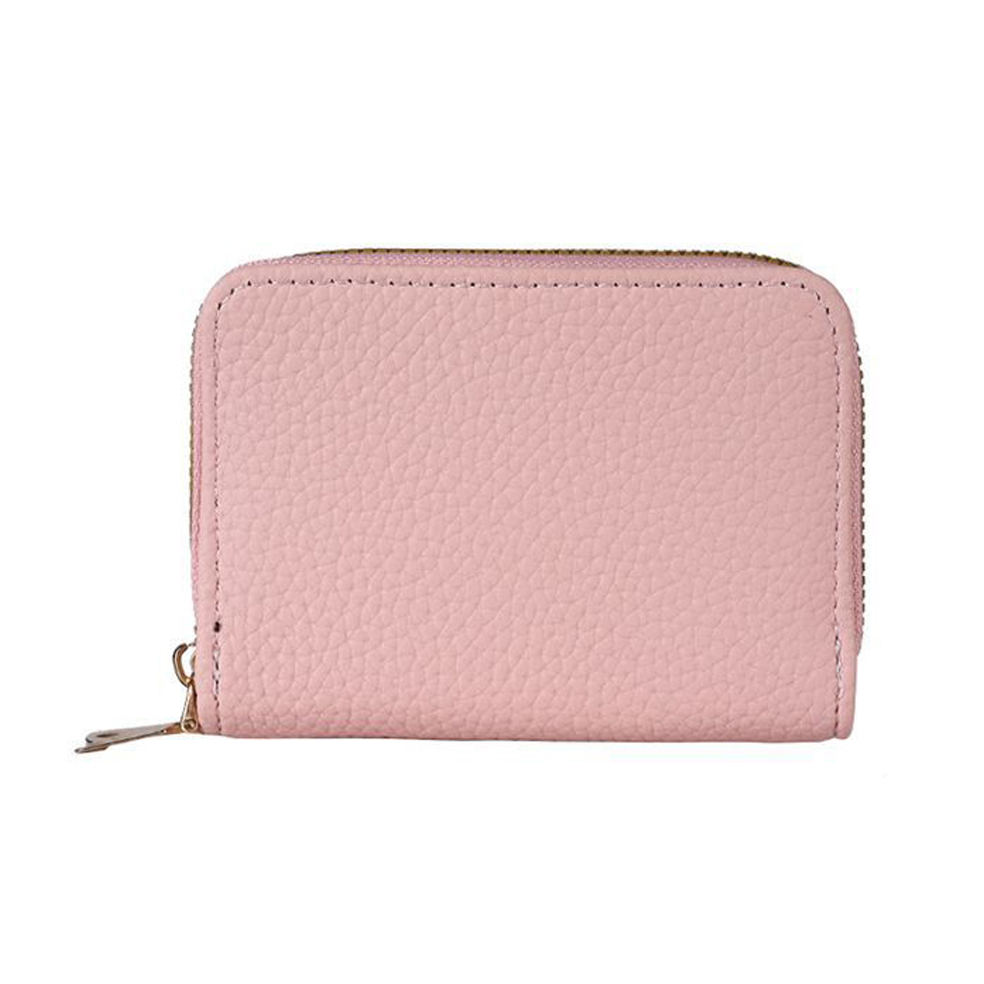 Women's Small Zipper Card Holder Wallet, Compact Faux Leather Accordion Purse