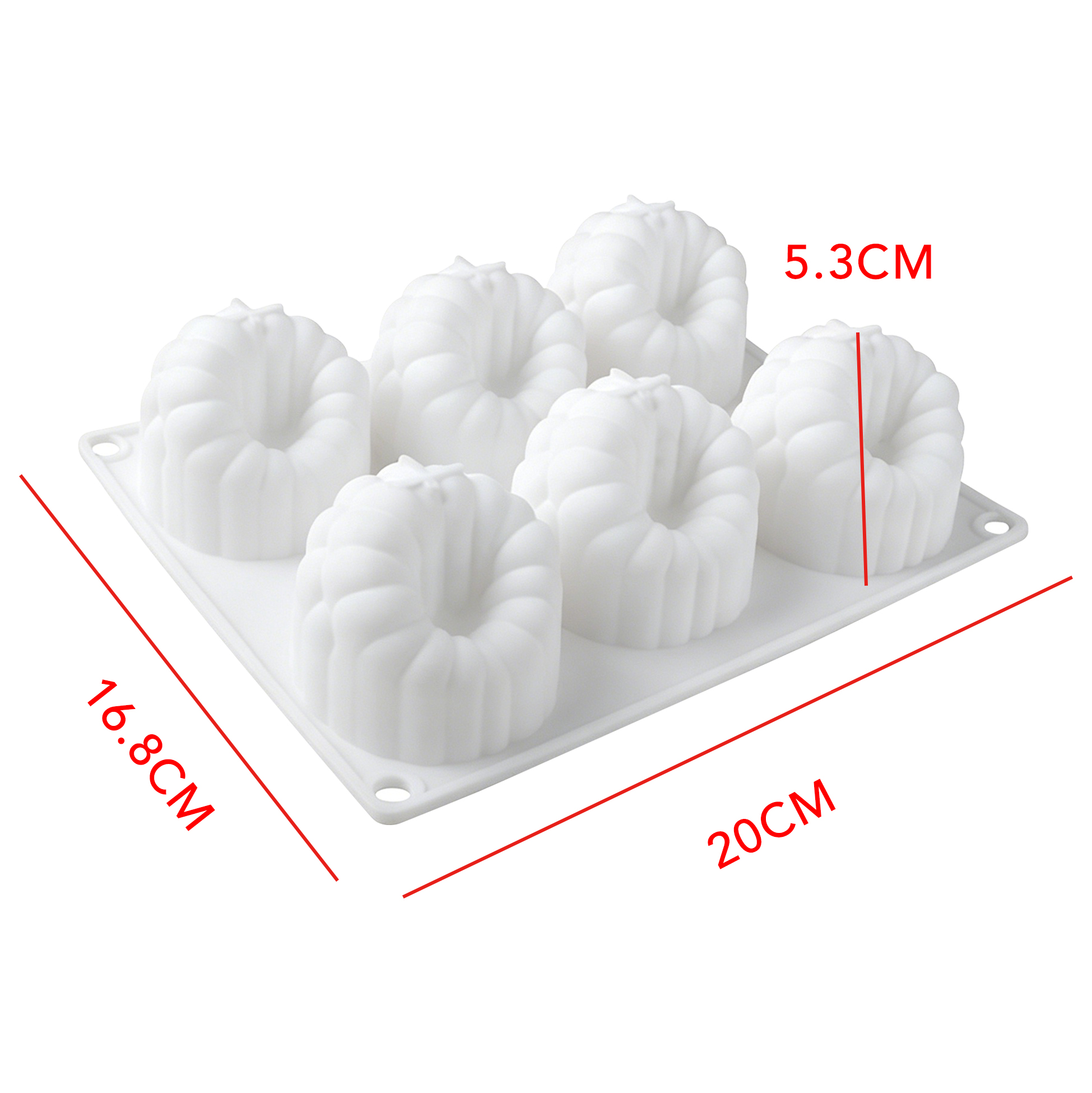 6 Cavity 3D Raspberry Shaped Silicone Mold