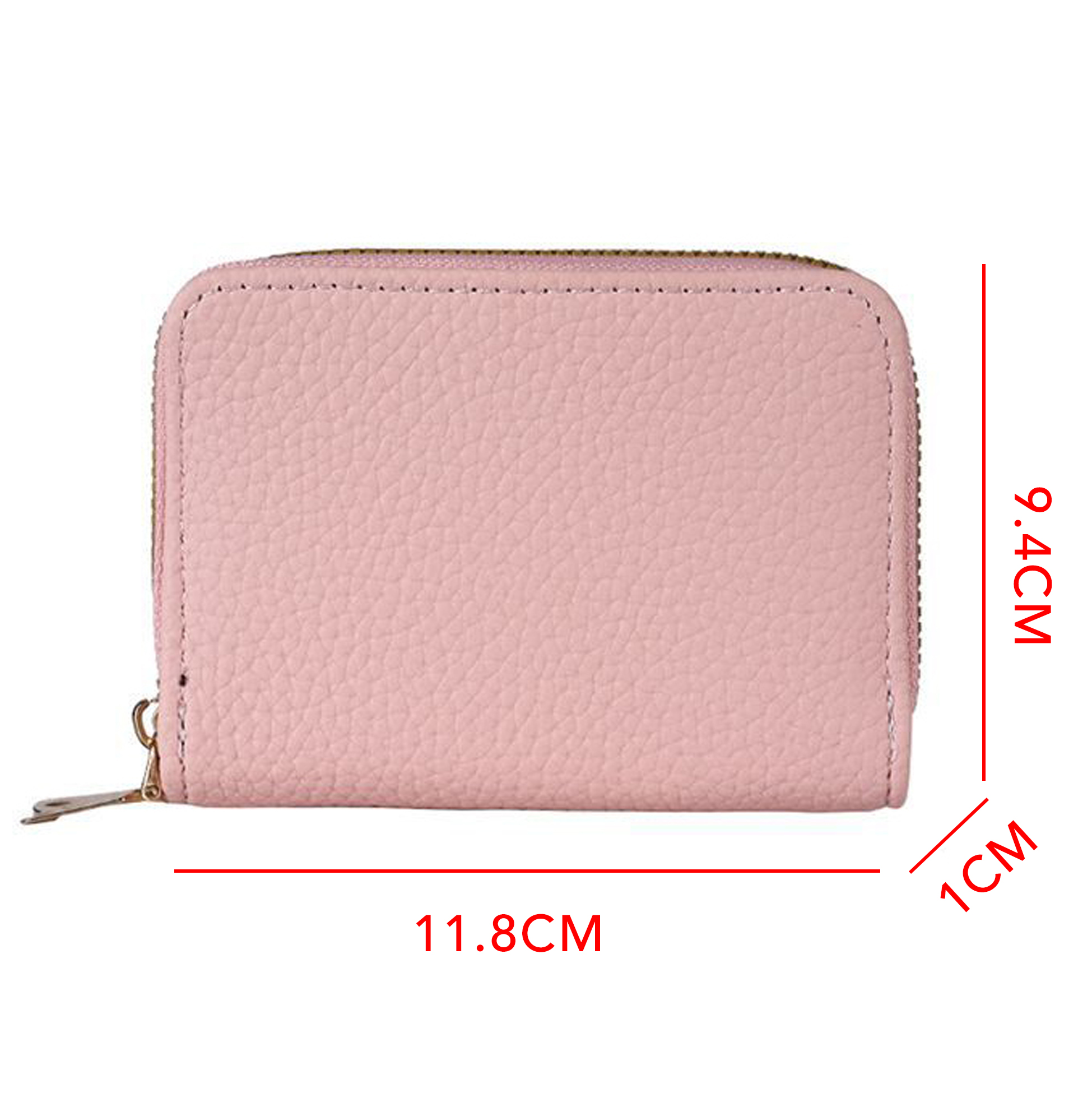 Women's Small Zipper Card Holder Wallet, Compact Faux Leather Accordion Purse