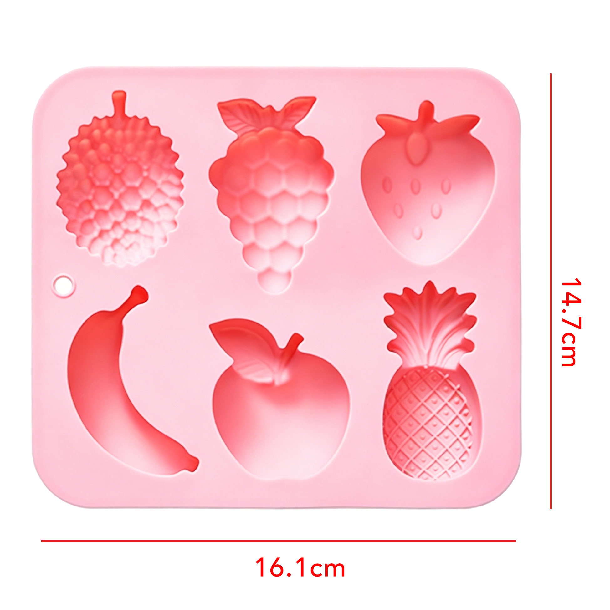 6 Cavity Fruit Shaped Silicone Mold, Non-Stick Baking Mold for Chocolate