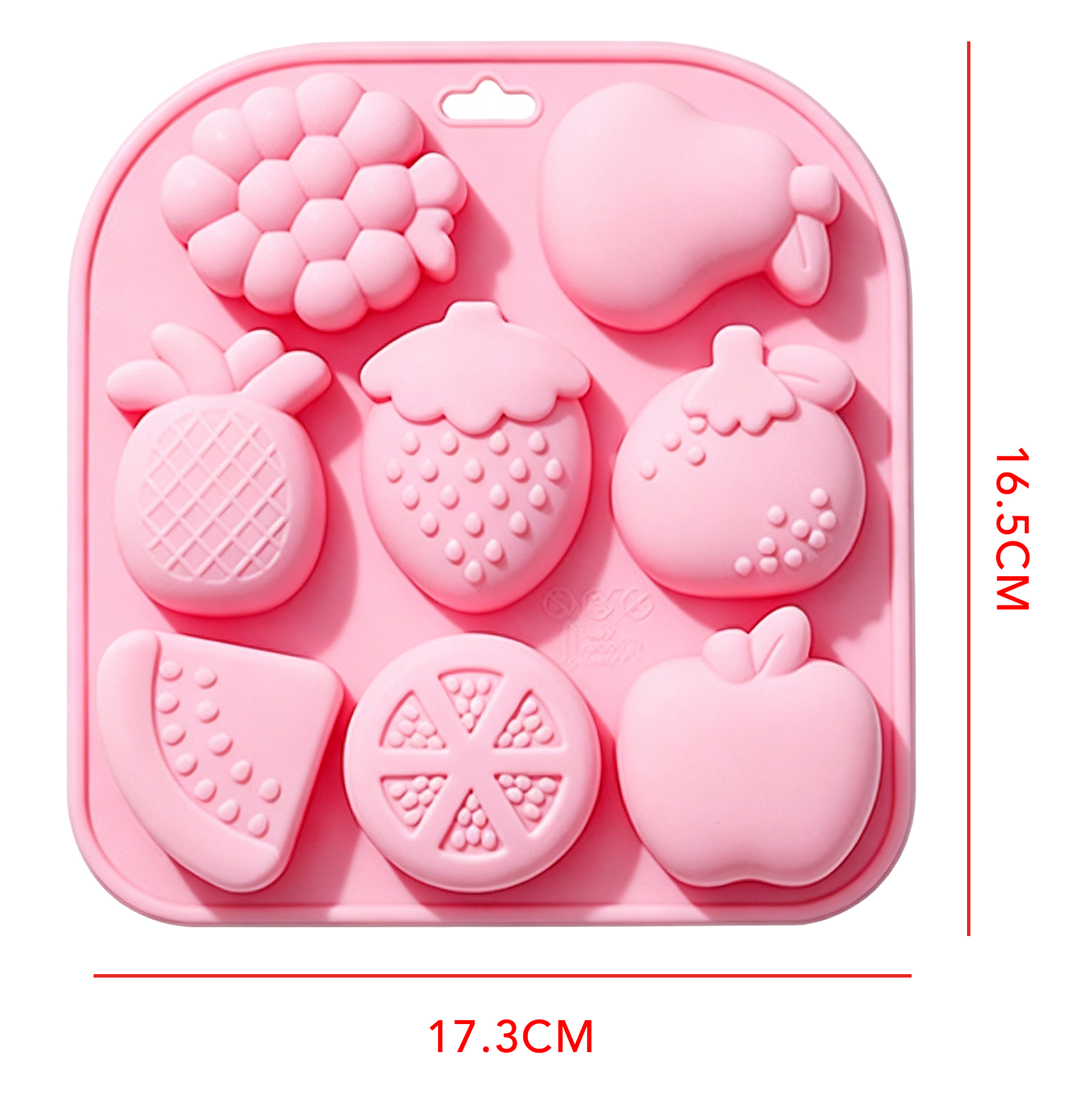 8 Cavity Fruit Shaped Silicone Mold, Non-Stick Baking Mold for Chocolate