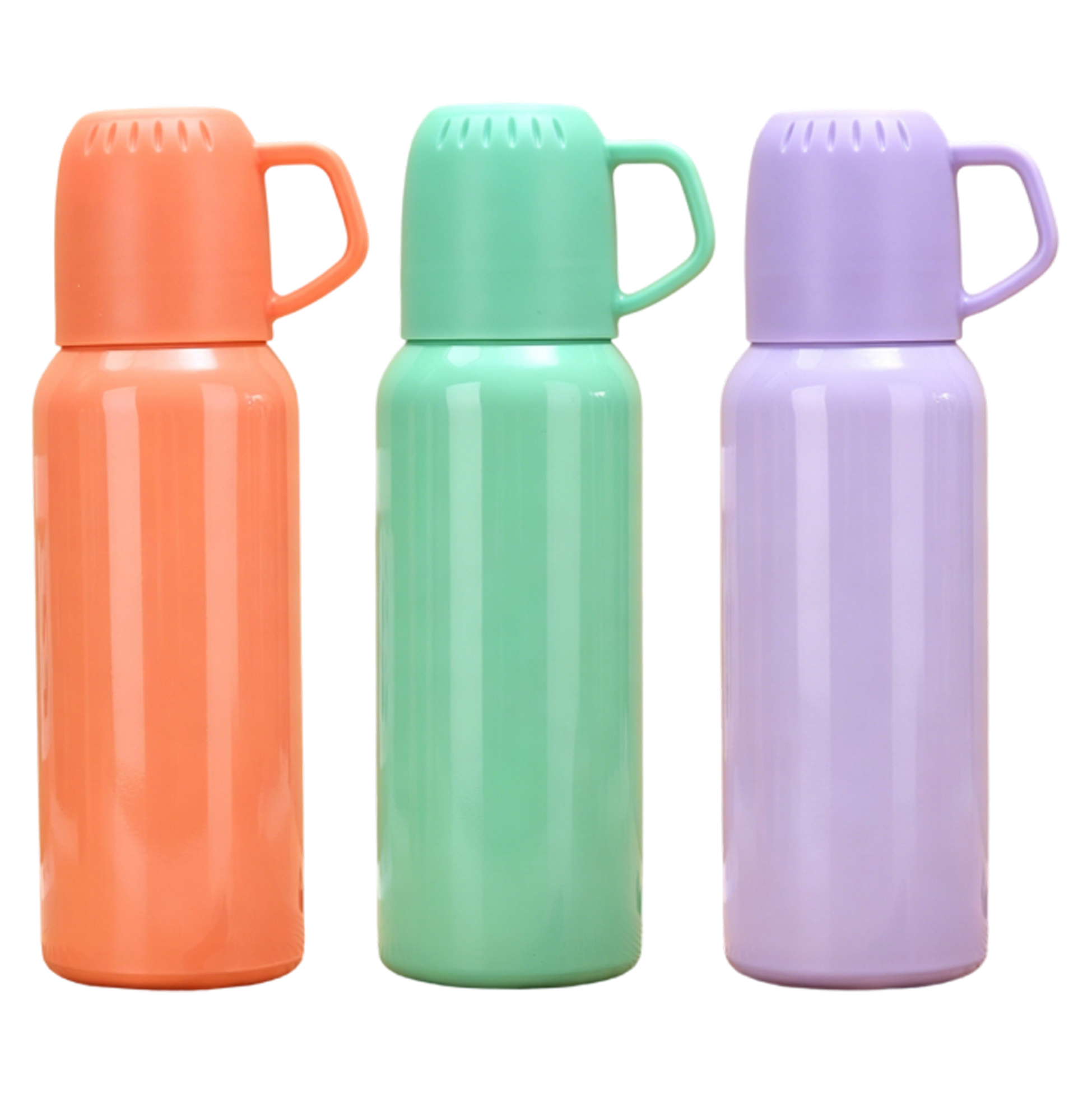 600ML Stainless Steel Vacuum Insulated Water Bottle with Cup Lid Handle